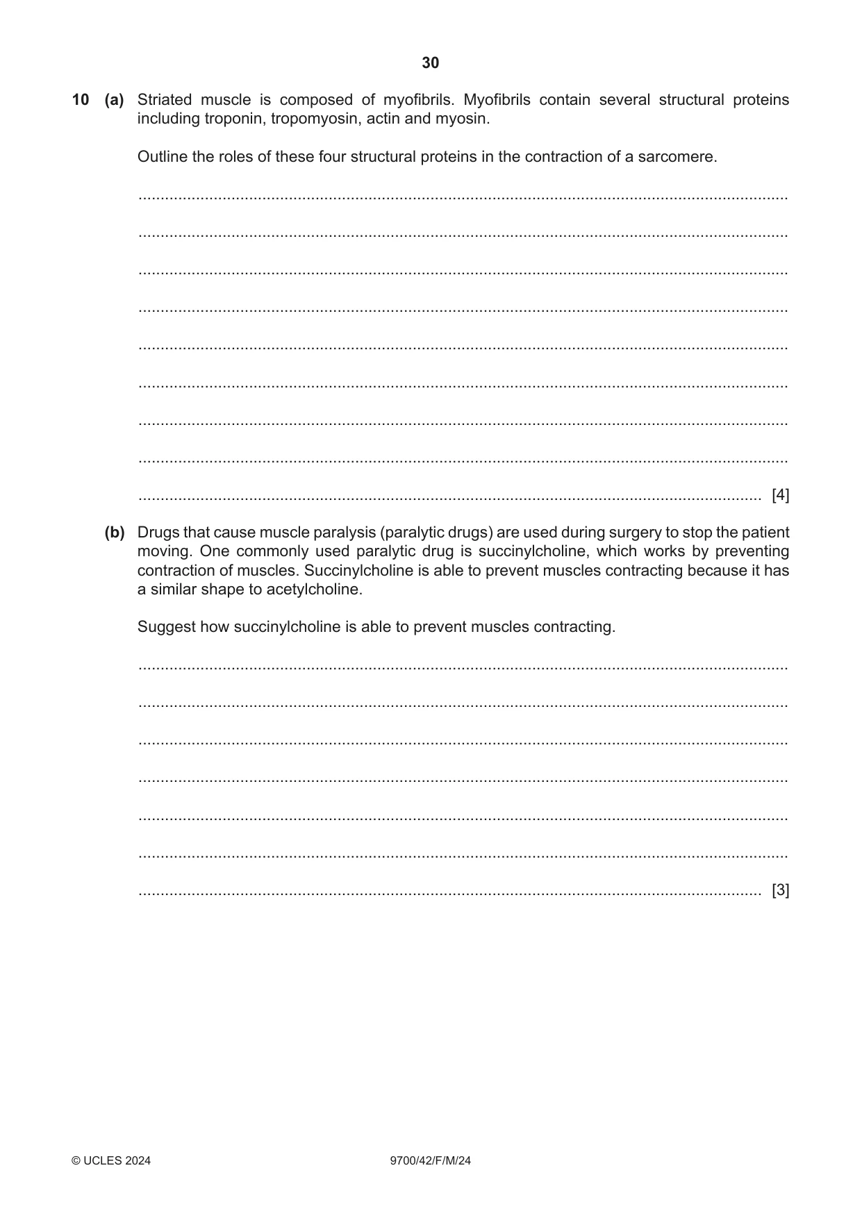 Cambridge A Level Biology 9700 2024 Feb/March Paper 4 · Variant 2 question paper, page 30 of 32