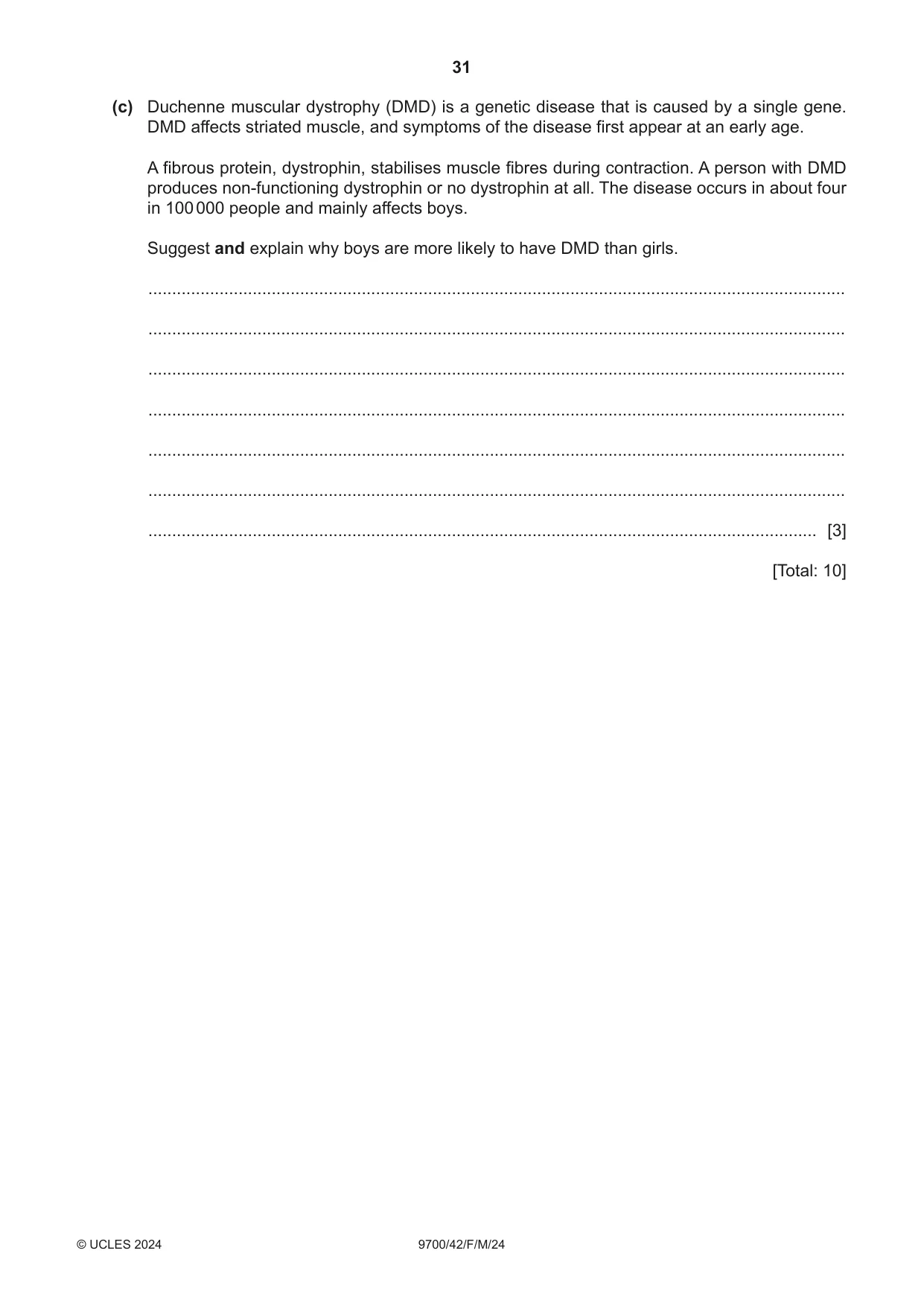 Cambridge A Level Biology 9700 2024 Feb/March Paper 4 · Variant 2 question paper, page 31 of 32