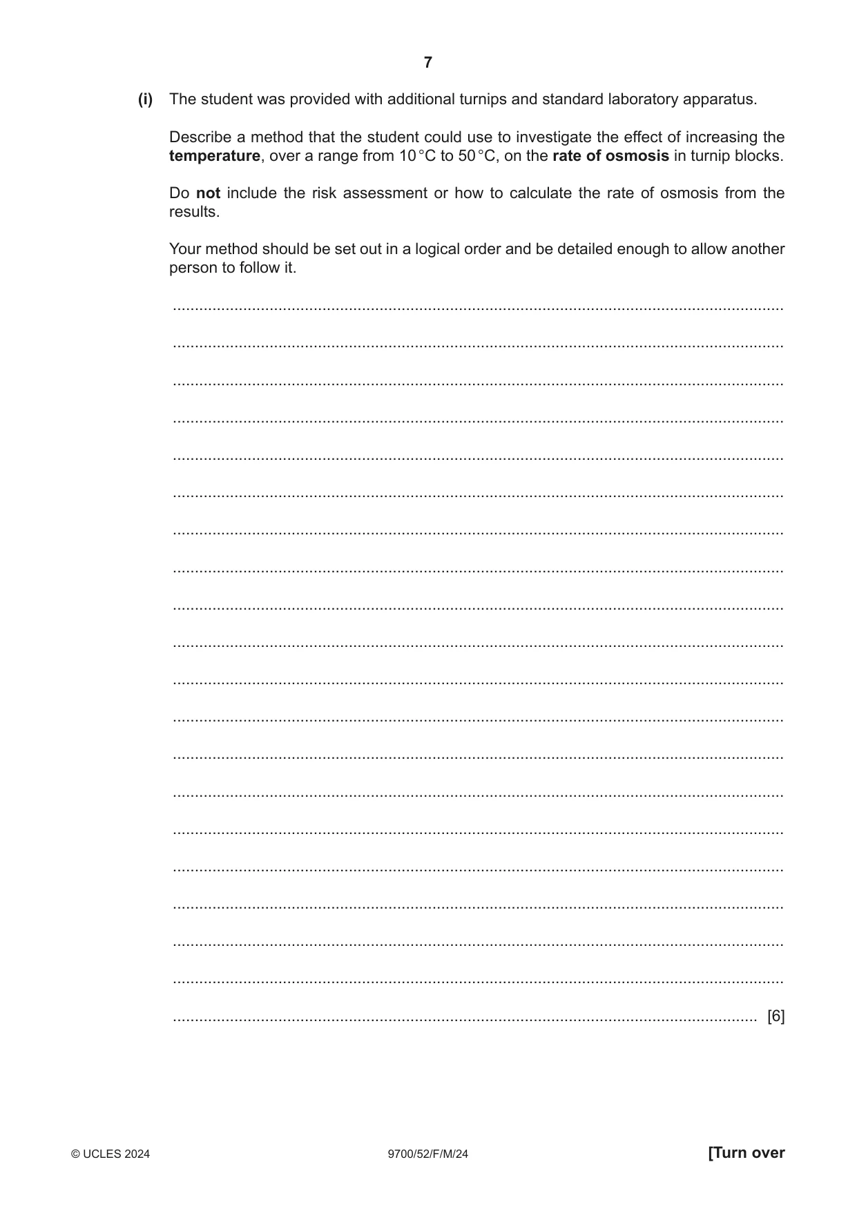 Cambridge A Level Biology 9700 2024 Feb/March Paper 5 · Variant 2 question paper, page 7 of 16