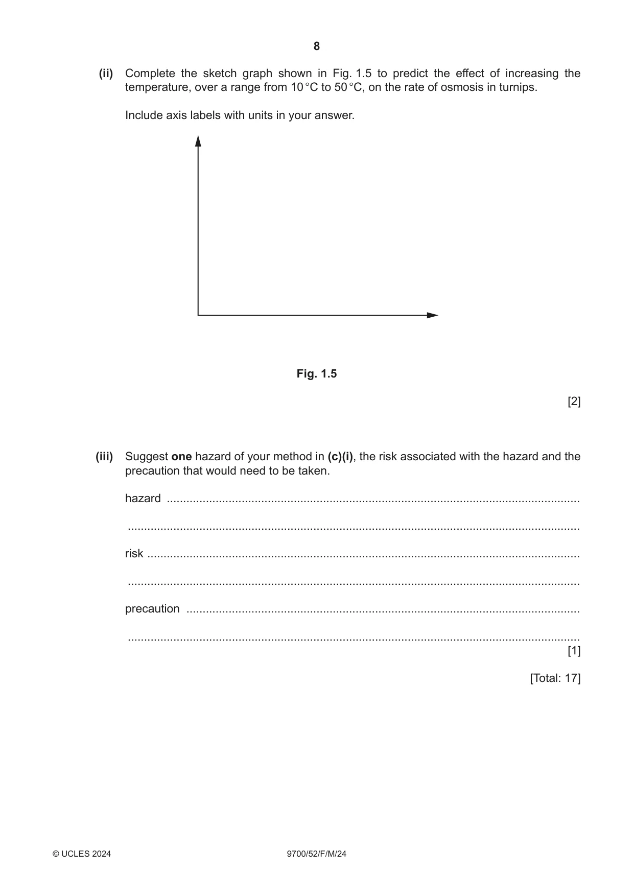 Cambridge A Level Biology 9700 2024 Feb/March Paper 5 · Variant 2 question paper, page 8 of 16