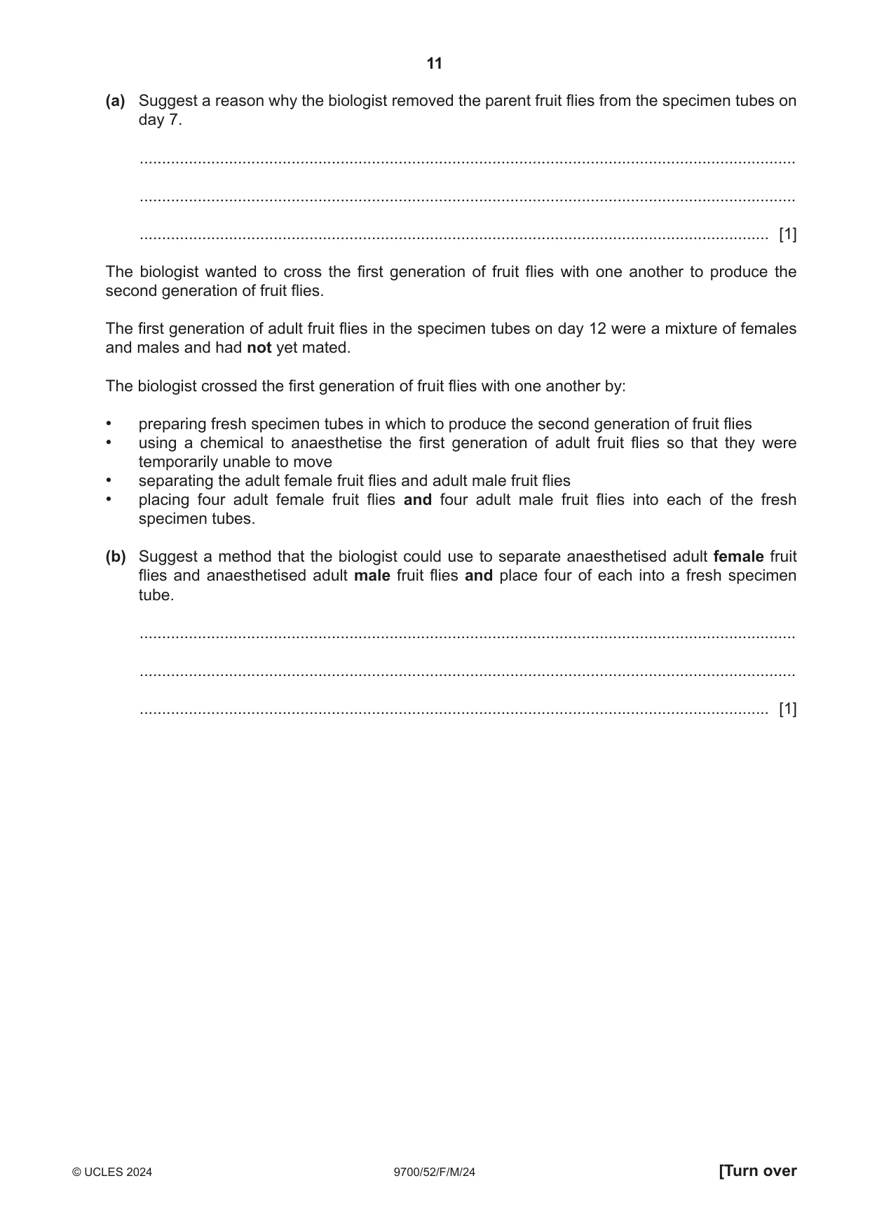 Cambridge A Level Biology 9700 2024 Feb/March Paper 5 · Variant 2 question paper, page 11 of 16