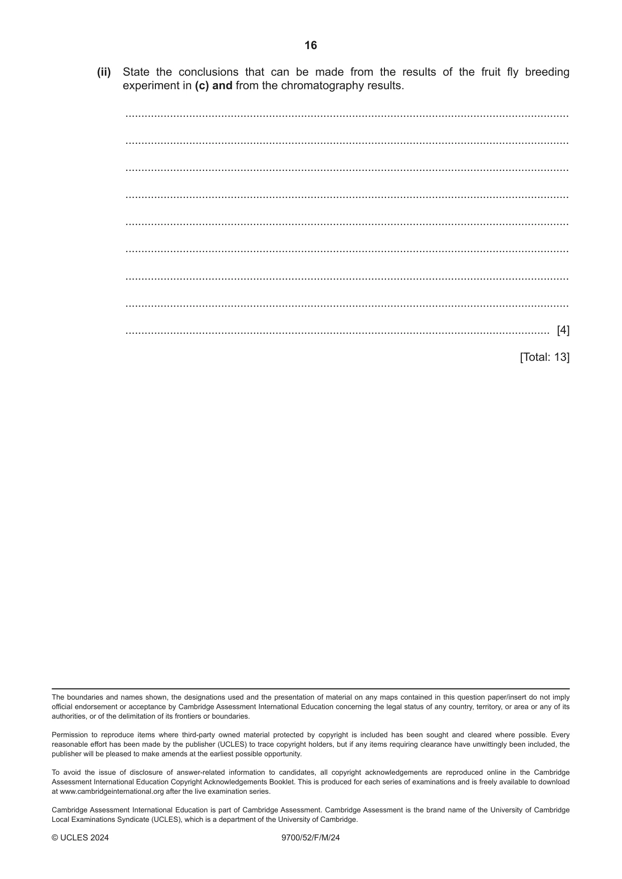 Cambridge A Level Biology 9700 2024 Feb/March Paper 5 · Variant 2 question paper, page 16 of 16