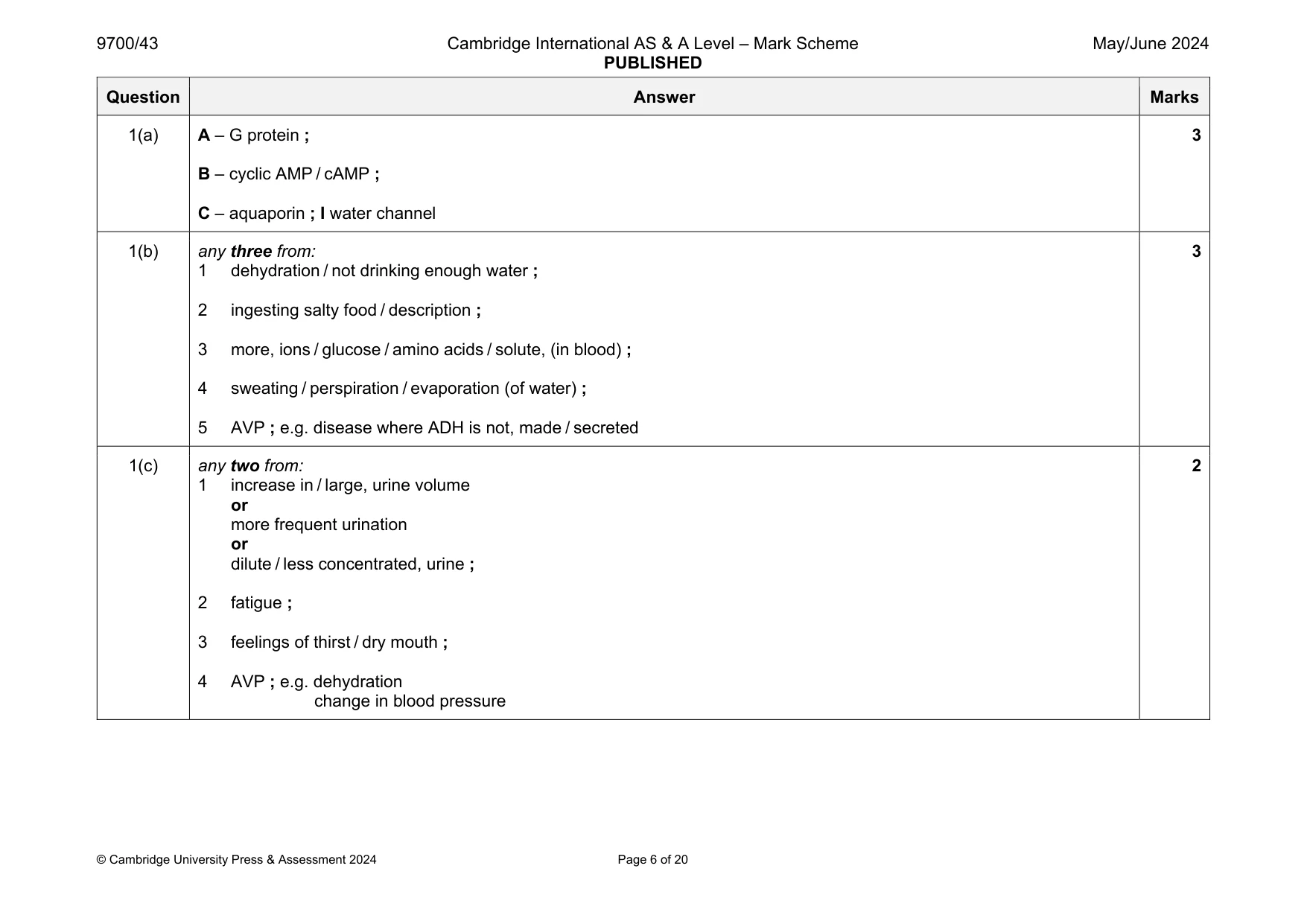 Mark scheme, page 6 of 20