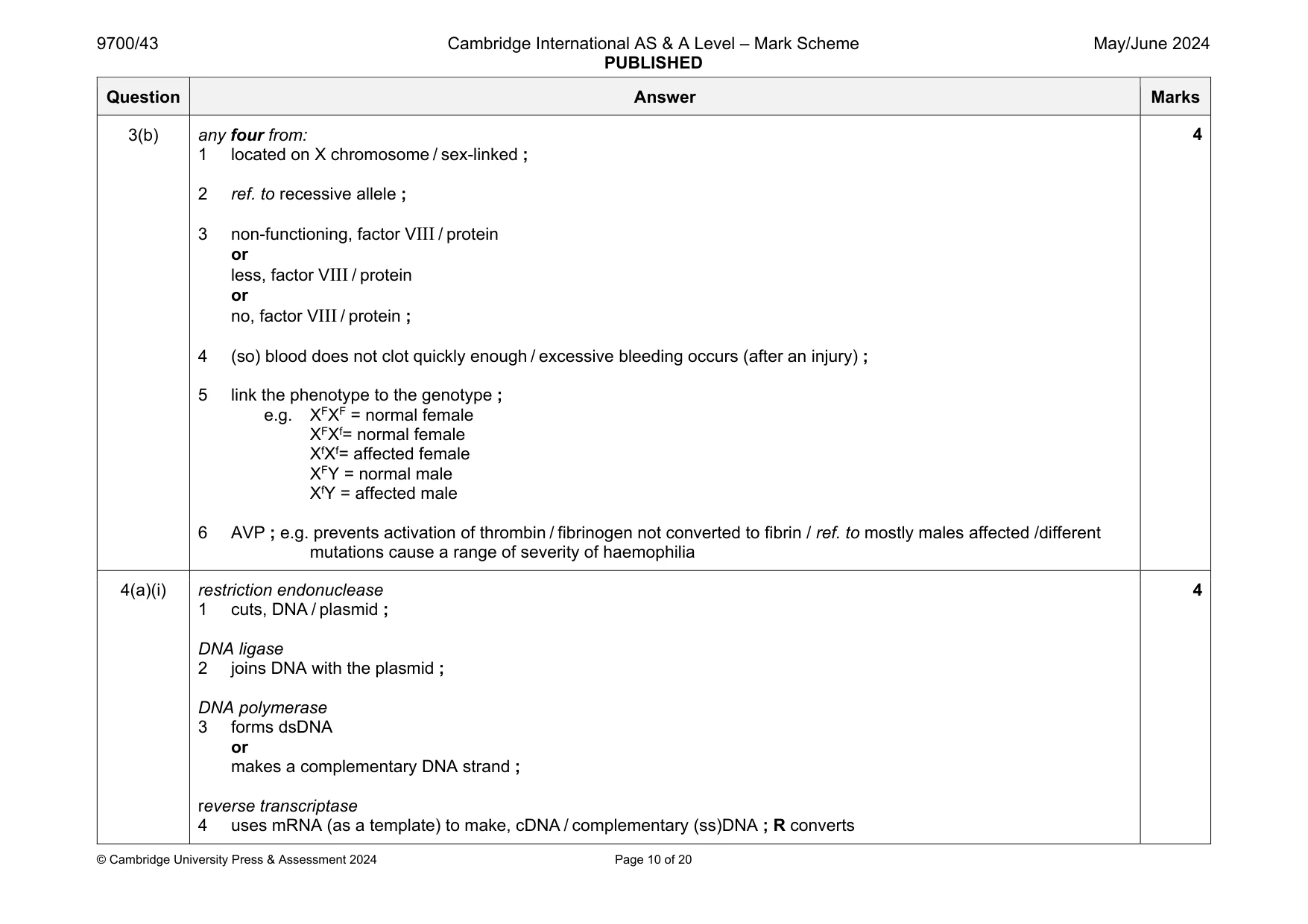 Mark scheme, page 10 of 20