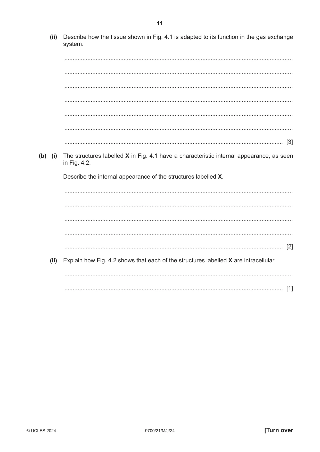 Cambridge A Level Biology 9700 2024 May/June Paper 2 · Variant 1 question paper, page 11 of 20