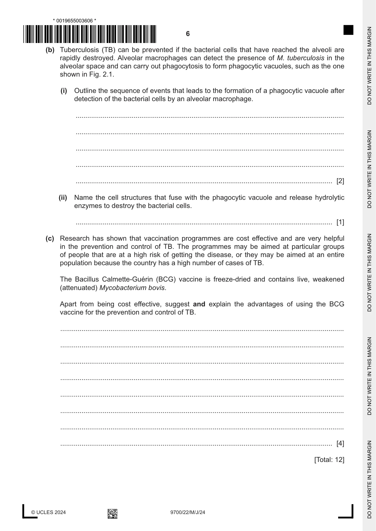Cambridge A Level Biology 9700 2024 May/June Paper 2 · Variant 2 question paper, page 6 of 16