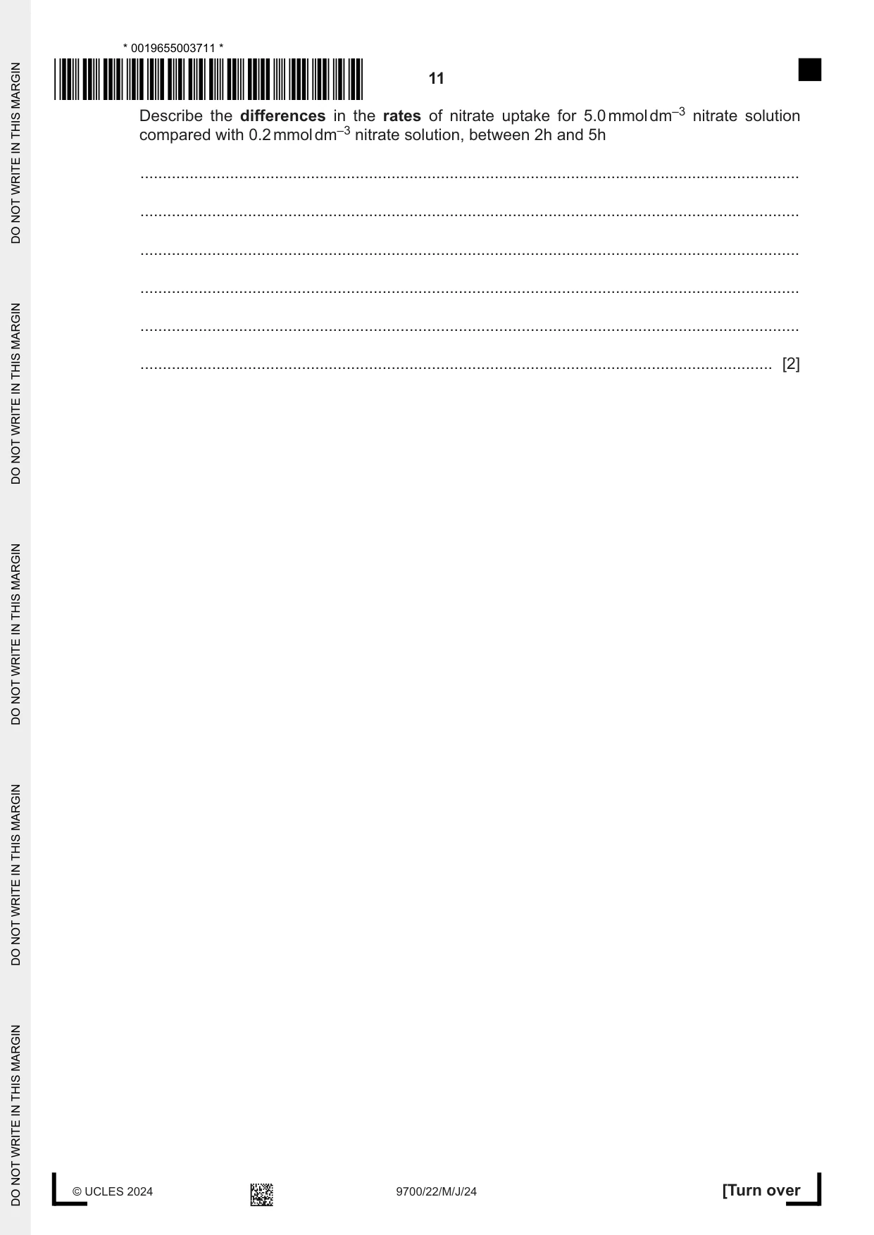 Cambridge A Level Biology 9700 2024 May/June Paper 2 · Variant 2 question paper, page 11 of 16