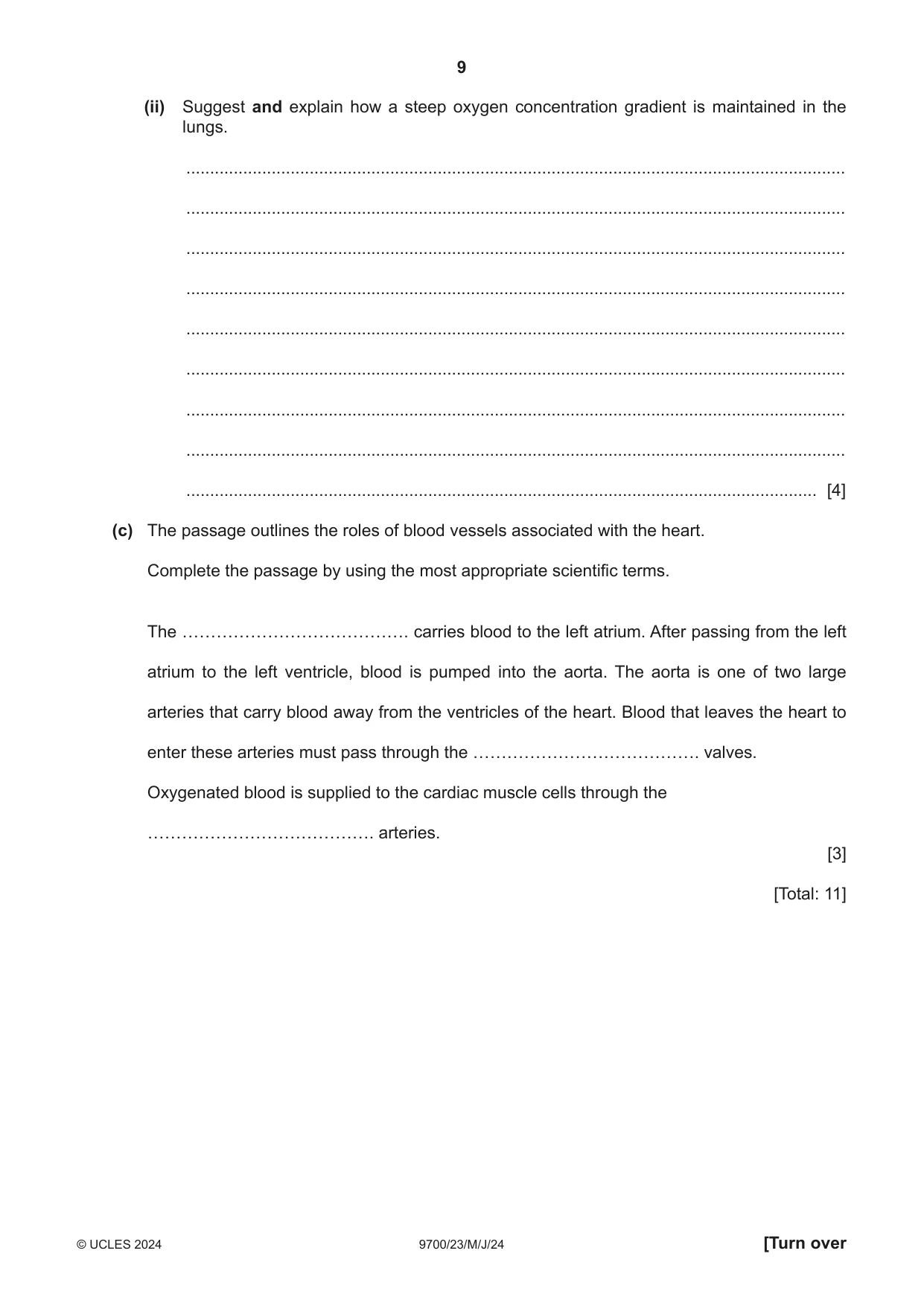 Cambridge A Level Biology 9700 2024 May/June Paper 2 · Variant 3 question paper, page 9 of 16
