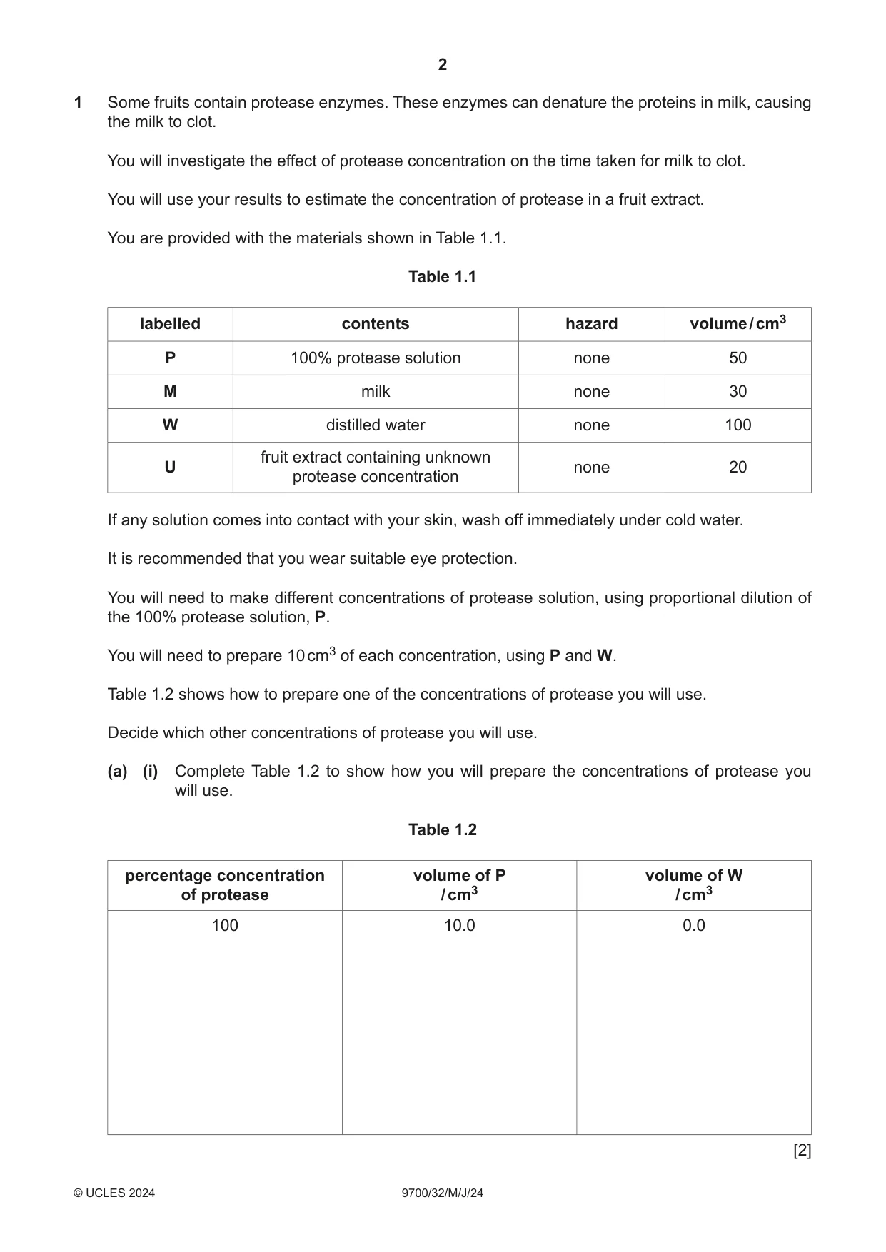 Cambridge A Level Biology 9700 2024 May/June Paper 3 · Variant 2 question paper, page 2 of 12