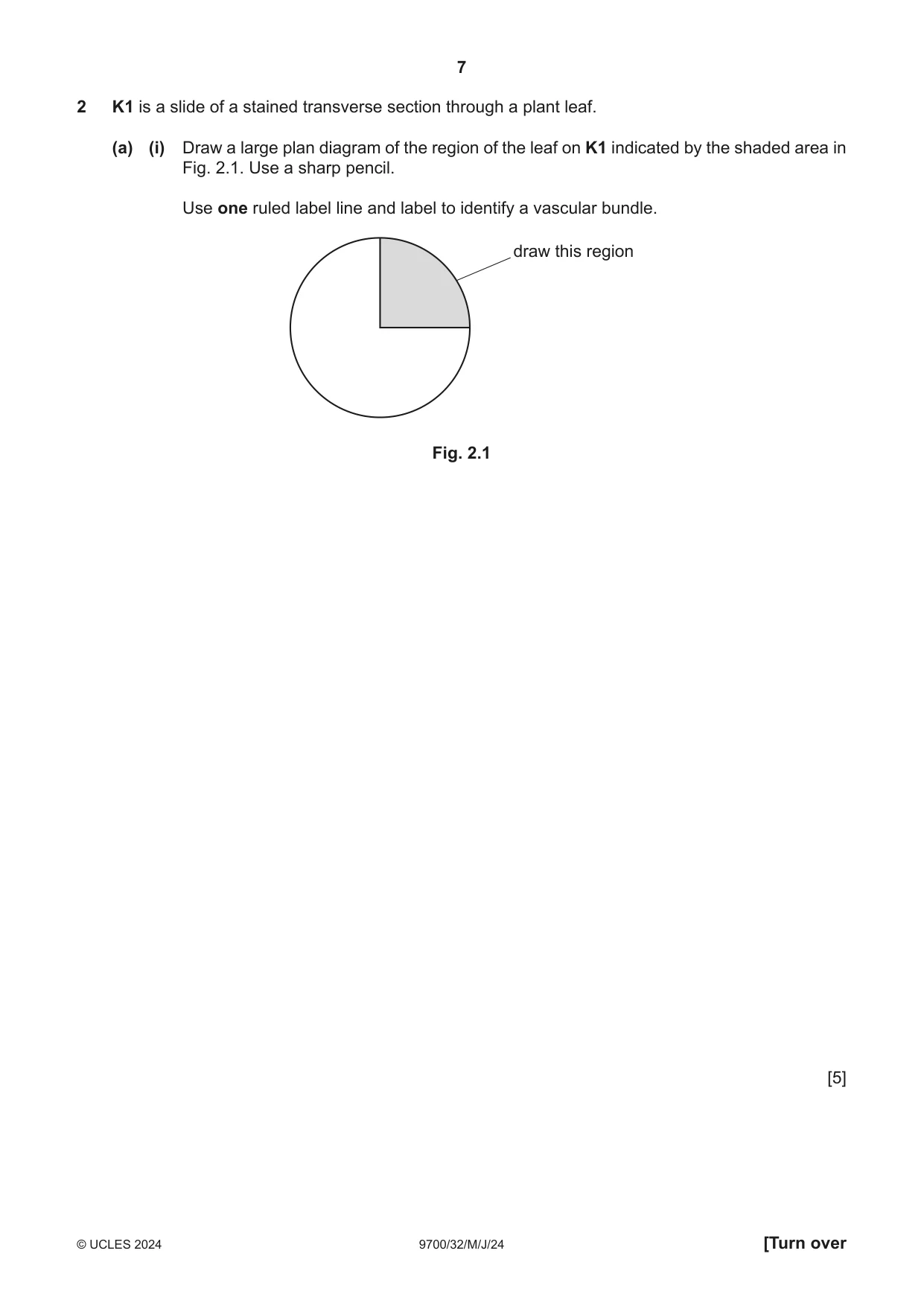 Cambridge A Level Biology 9700 2024 May/June Paper 3 · Variant 2 question paper, page 7 of 12