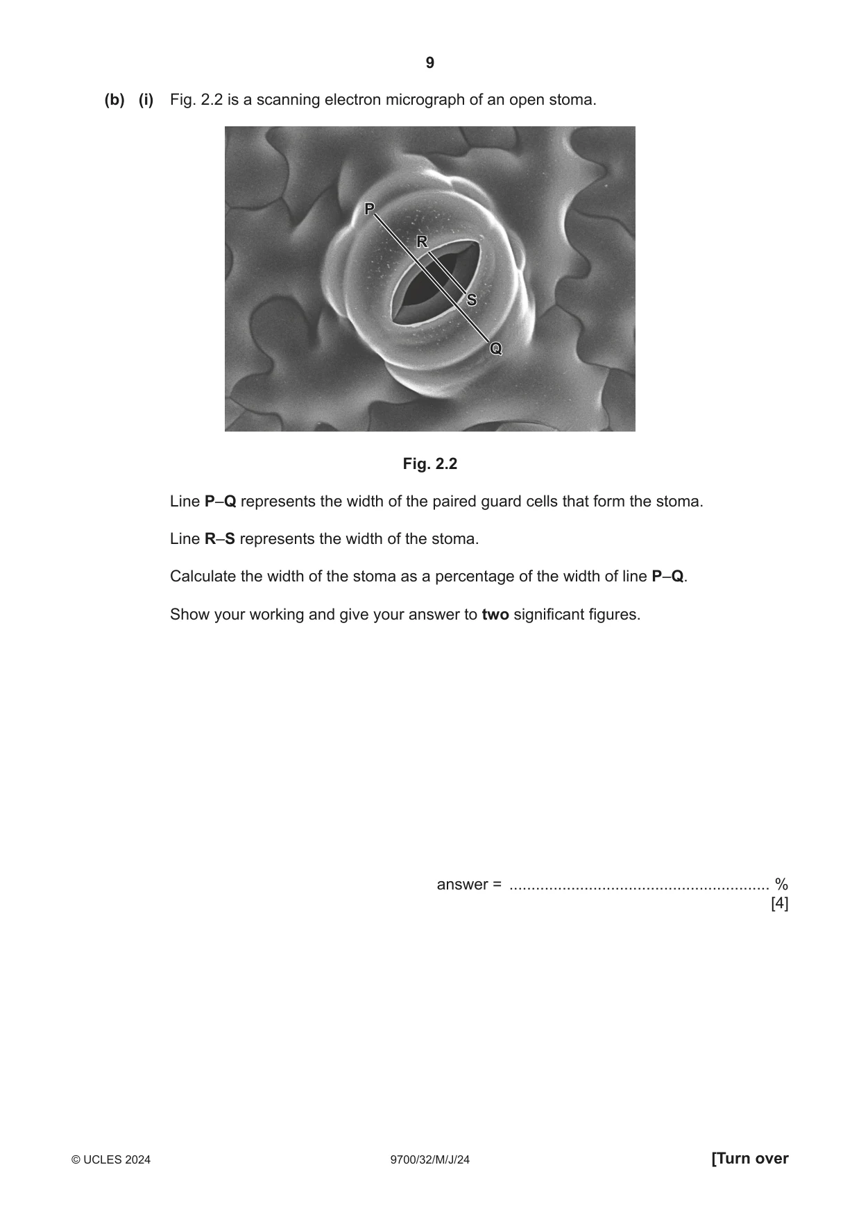 Cambridge A Level Biology 9700 2024 May/June Paper 3 · Variant 2 question paper, page 9 of 12
