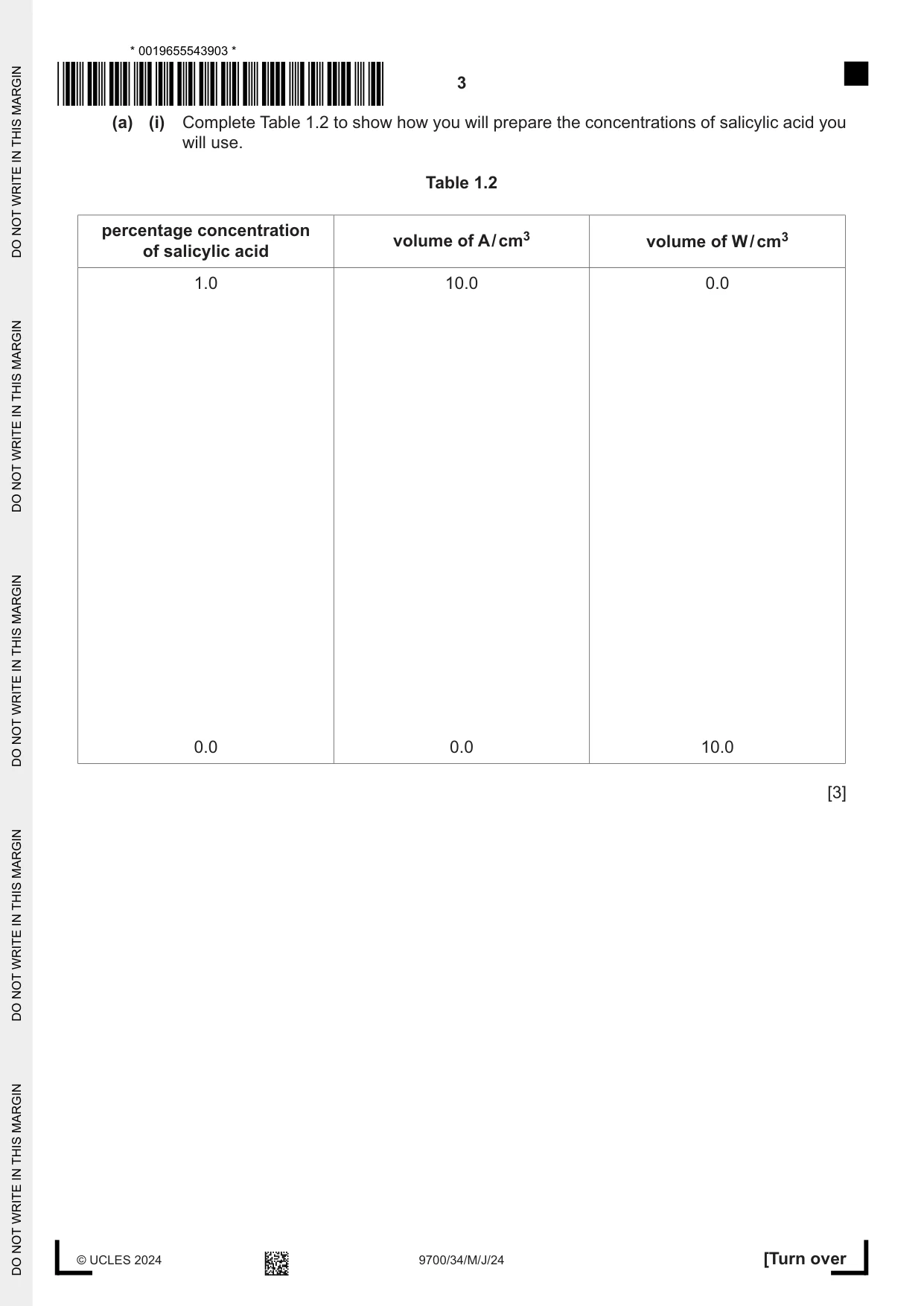 Cambridge A Level Biology 9700 2024 May/June Paper 3 · Variant 4 question paper, page 3 of 12