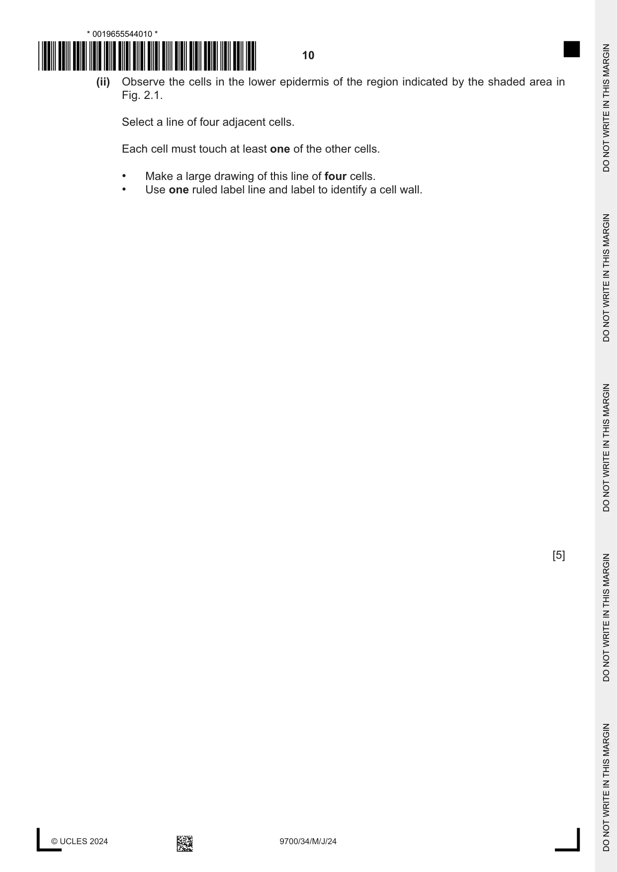 Cambridge A Level Biology 9700 2024 May/June Paper 3 · Variant 4 question paper, page 10 of 12