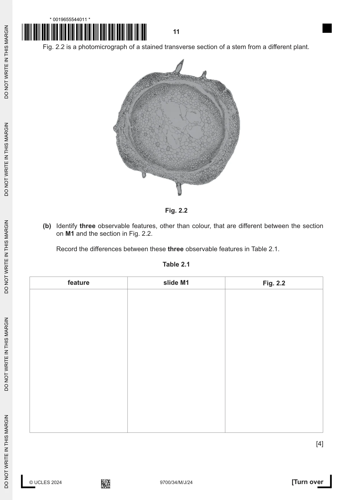 Cambridge A Level Biology 9700 2024 May/June Paper 3 · Variant 4 question paper, page 11 of 12