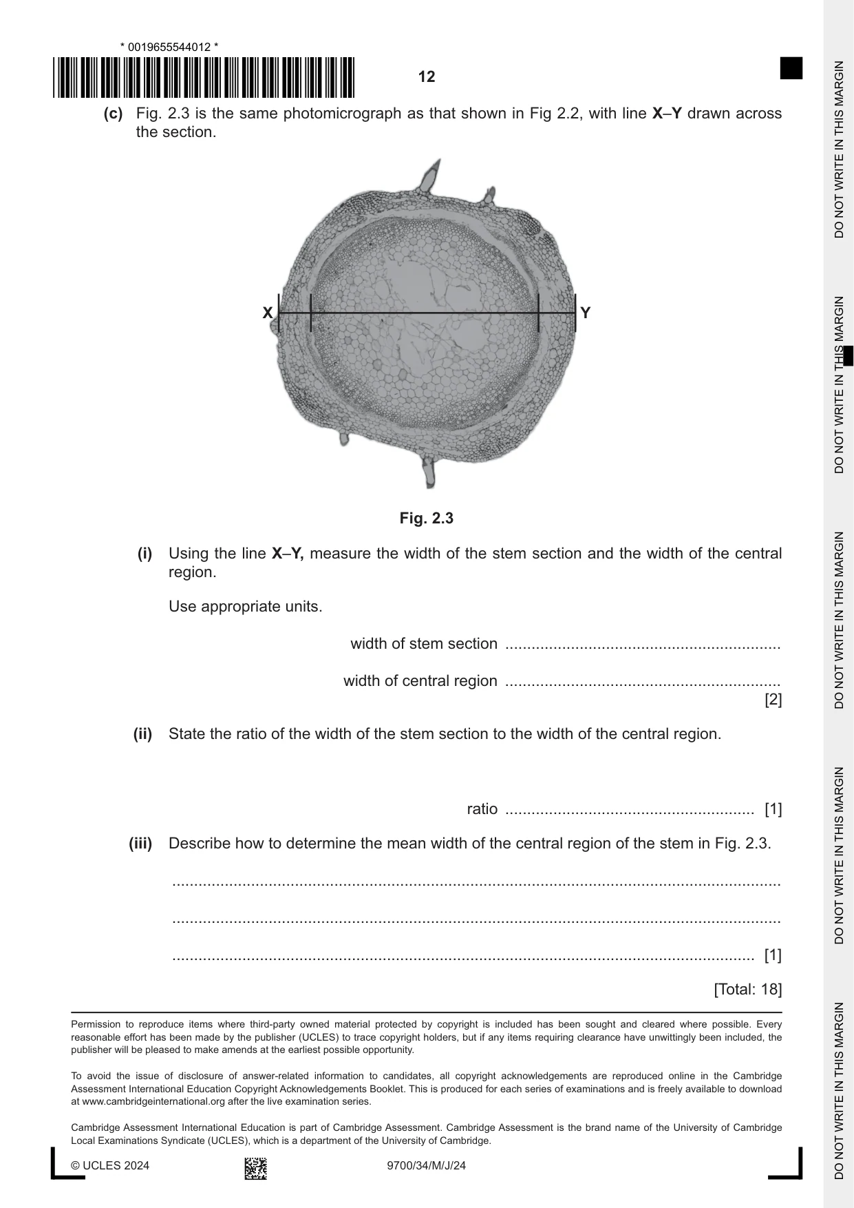 Cambridge A Level Biology 9700 2024 May/June Paper 3 · Variant 4 question paper, page 12 of 12