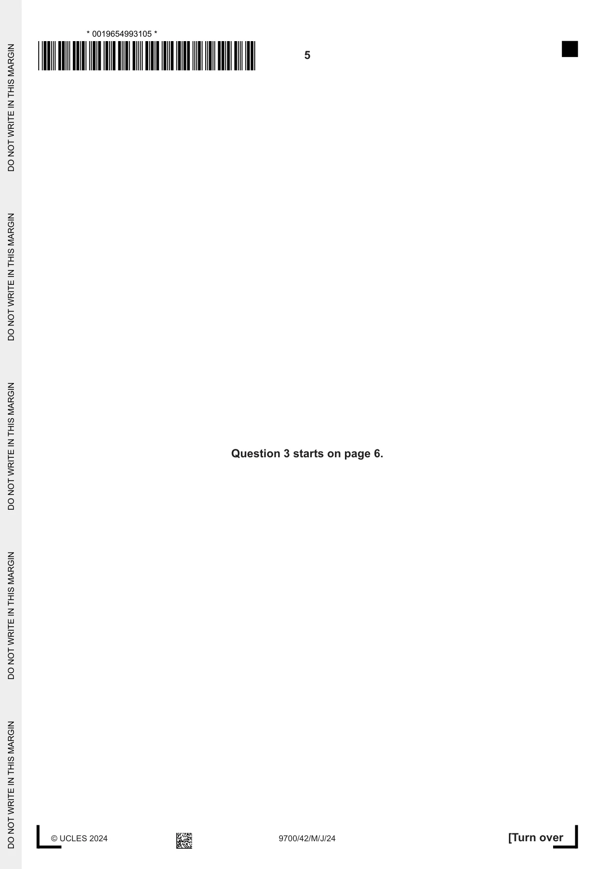 Cambridge A Level Biology 9700 2024 May/June Paper 4 · Variant 2 question paper, page 5 of 24