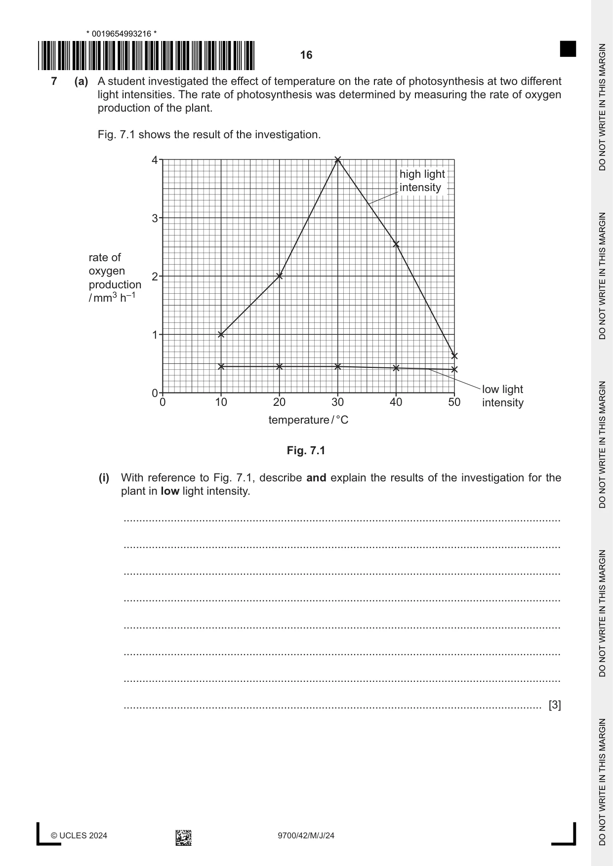 Cambridge A Level Biology 9700 2024 May/June Paper 4 · Variant 2 question paper, page 16 of 24