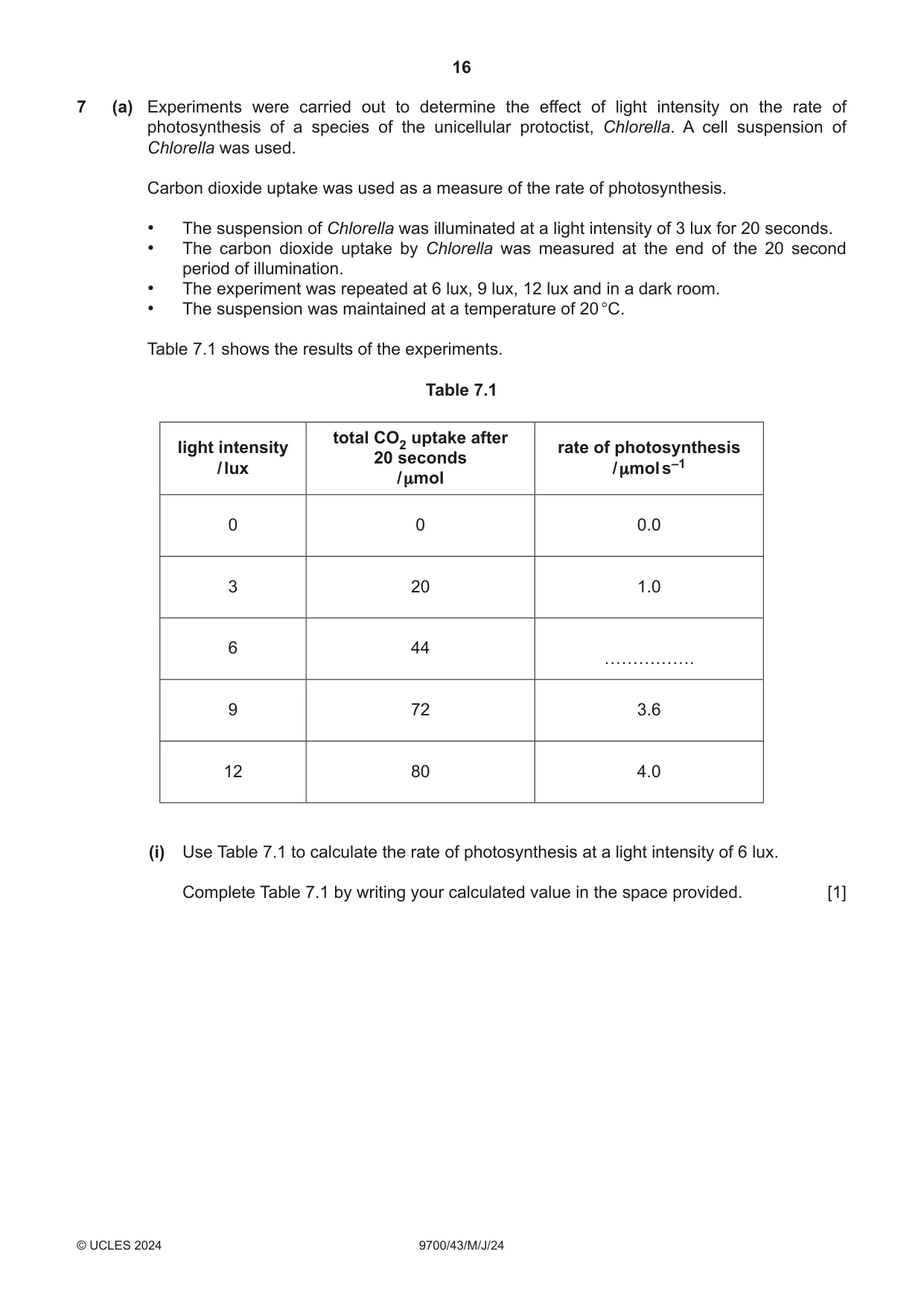 Cambridge A Level Biology 9700 2024 May/June Paper 4 · Variant 3 question paper, page 16 of 24