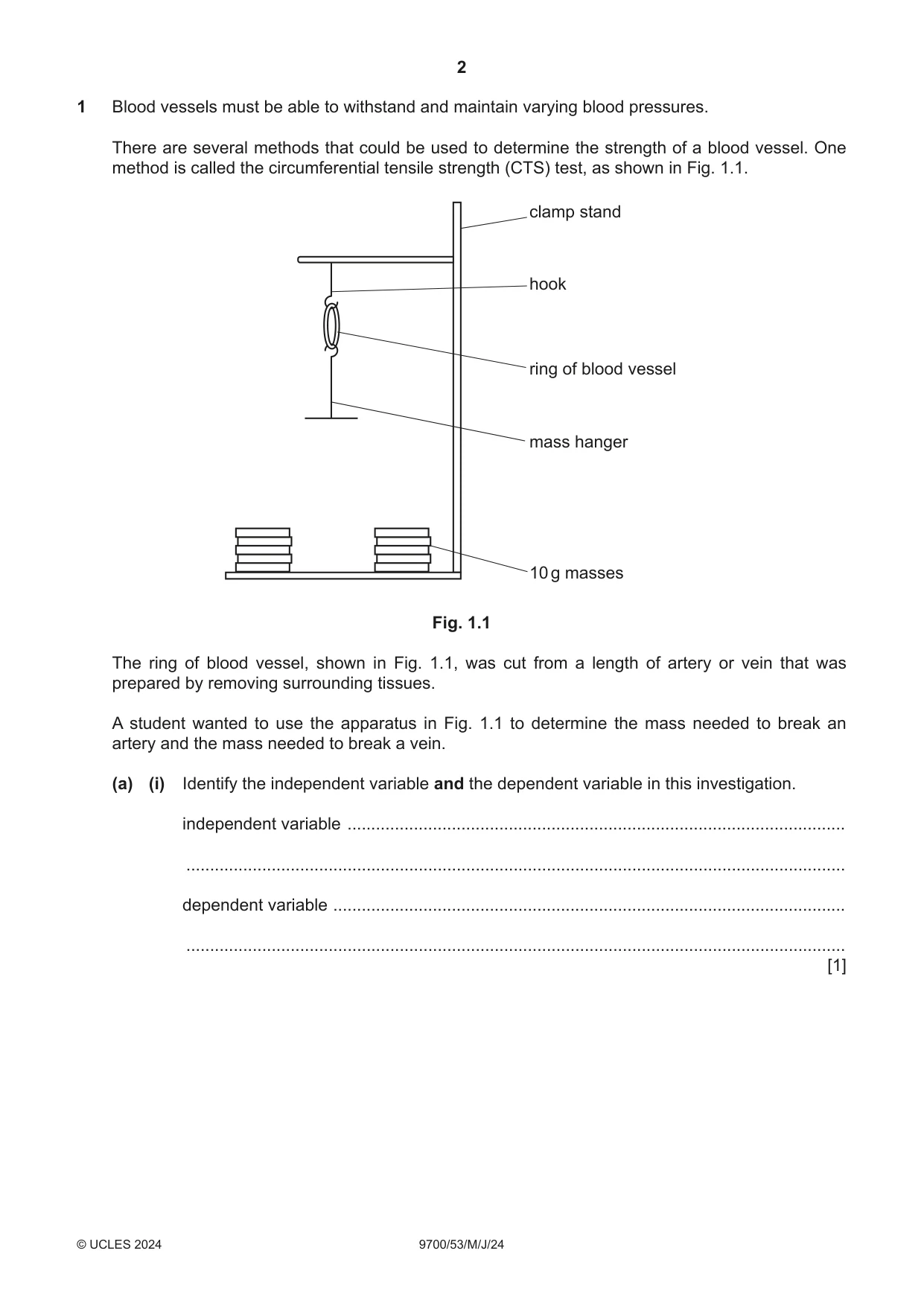 Cambridge A Level Biology 9700 2024 May/June Paper 5 · Variant 3 question paper, page 2 of 12