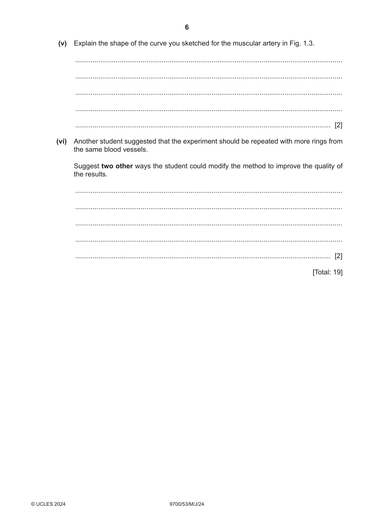 Cambridge A Level Biology 9700 2024 May/June Paper 5 · Variant 3 question paper, page 6 of 12