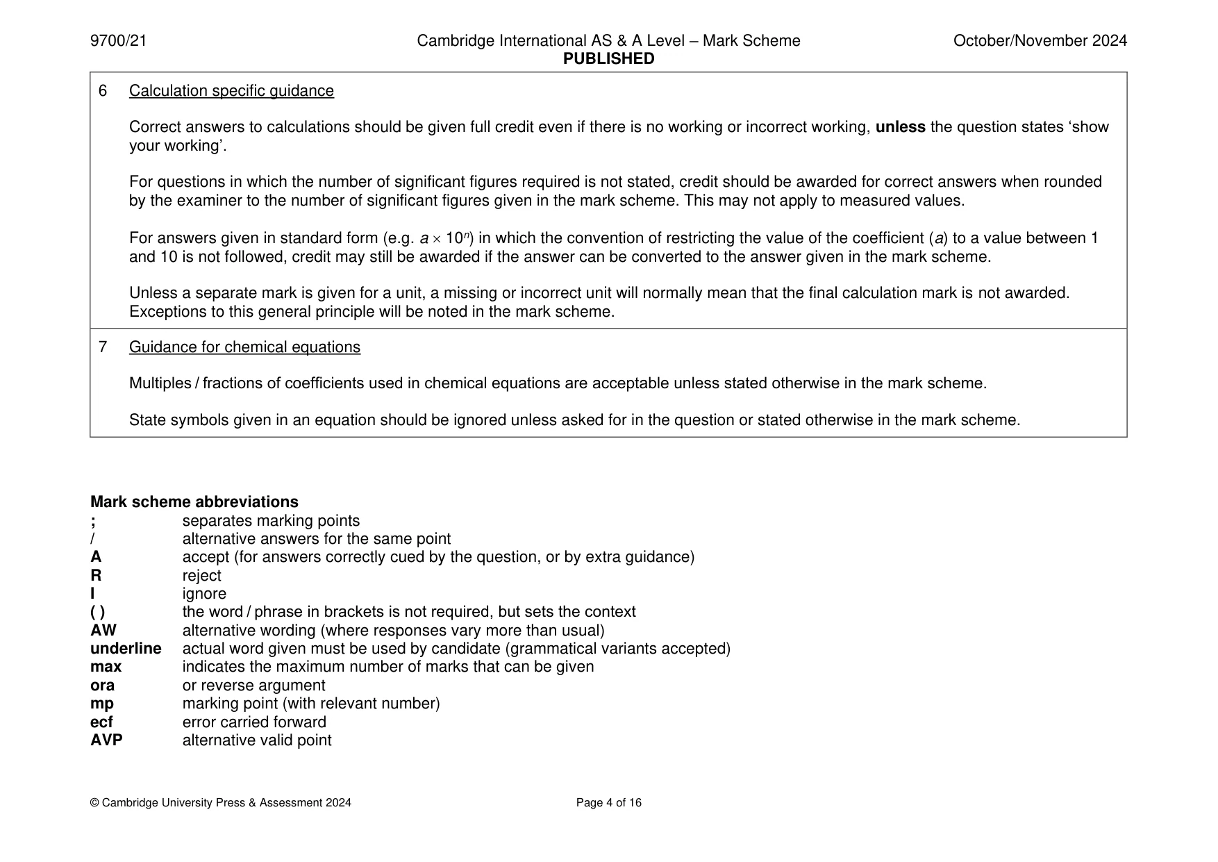 Mark scheme, page 4 of 16