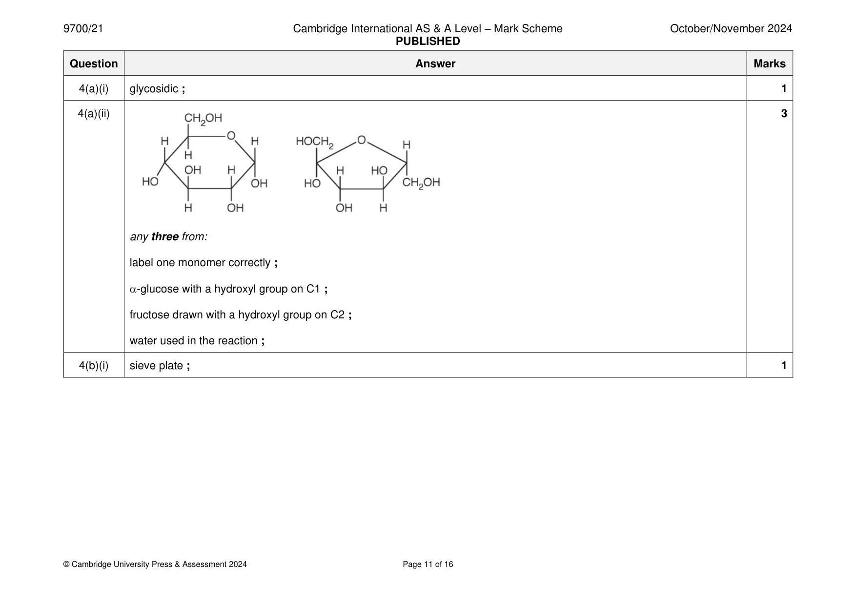 Mark scheme, page 11 of 16