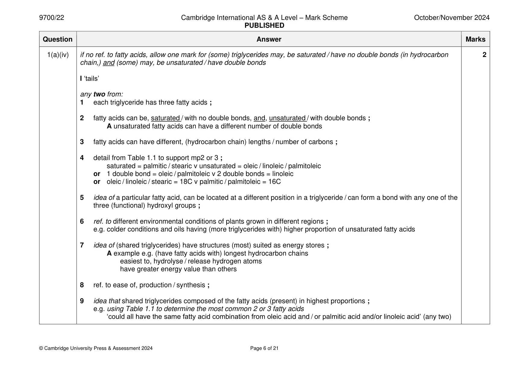 Mark scheme, page 6 of 21