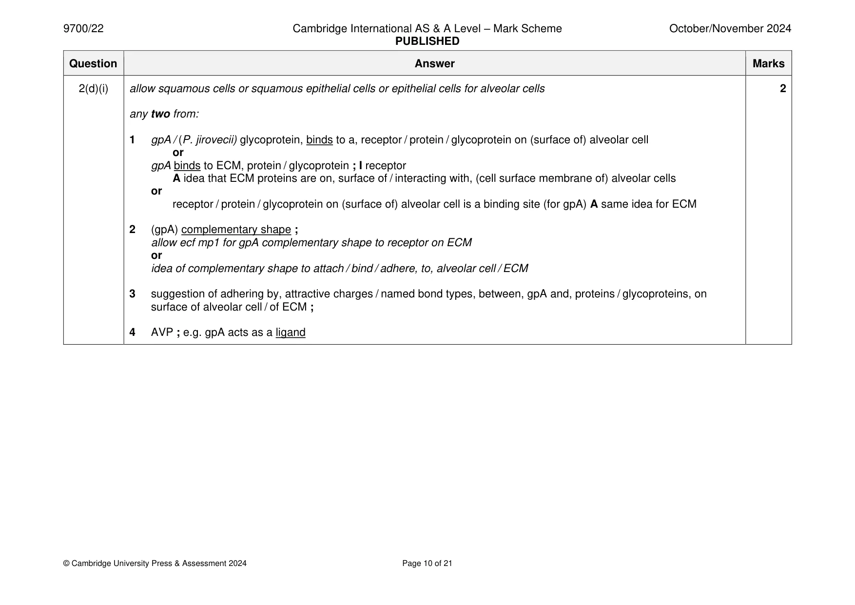 Mark scheme, page 10 of 21