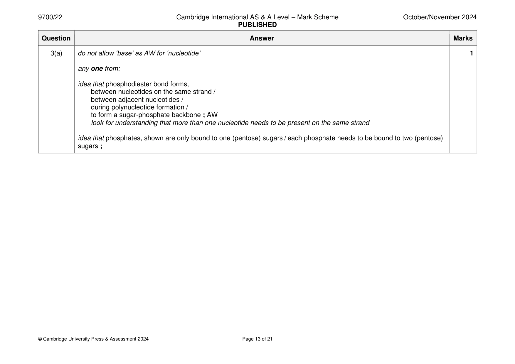 Mark scheme, page 13 of 21