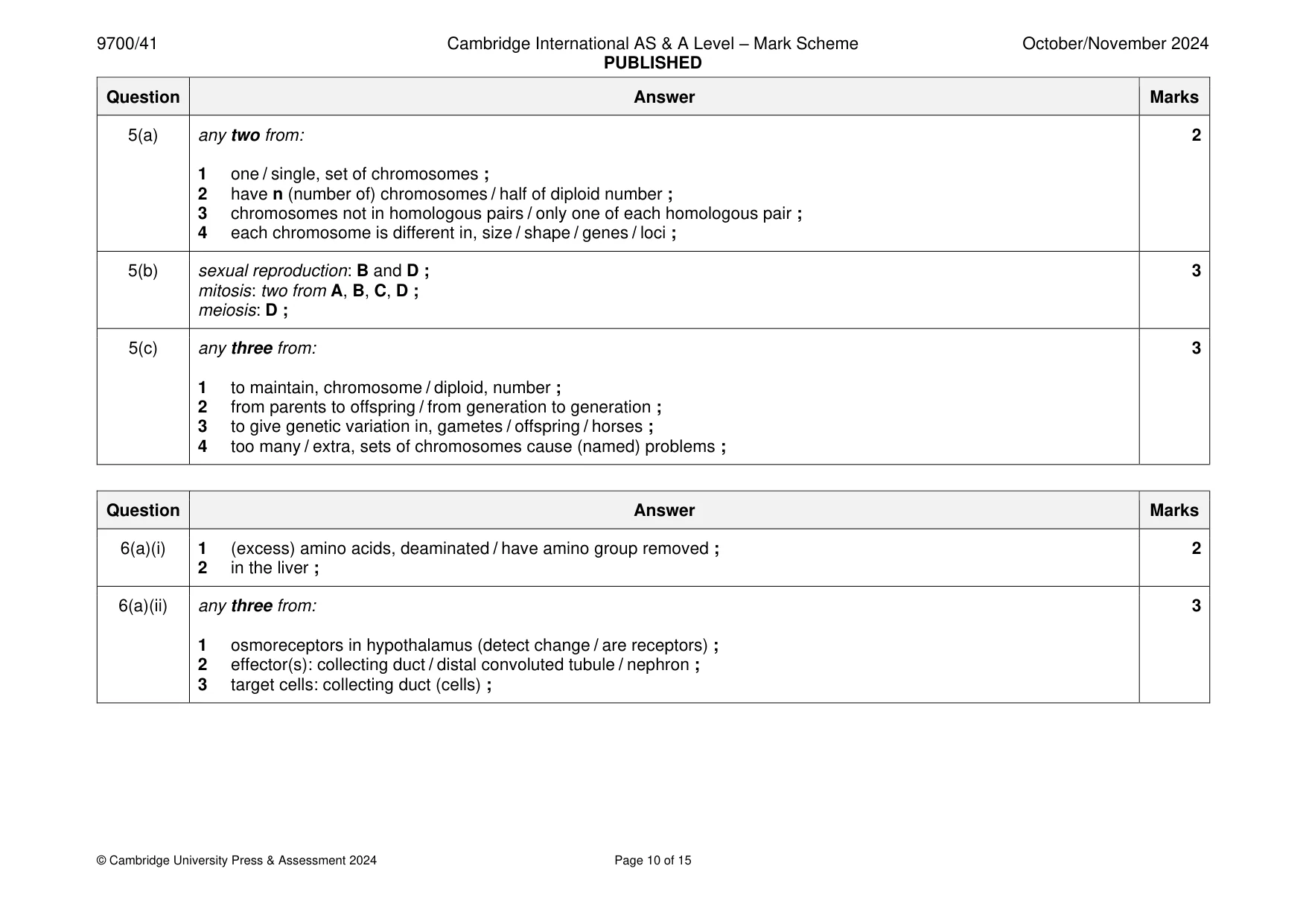 Mark scheme, page 10 of 15
