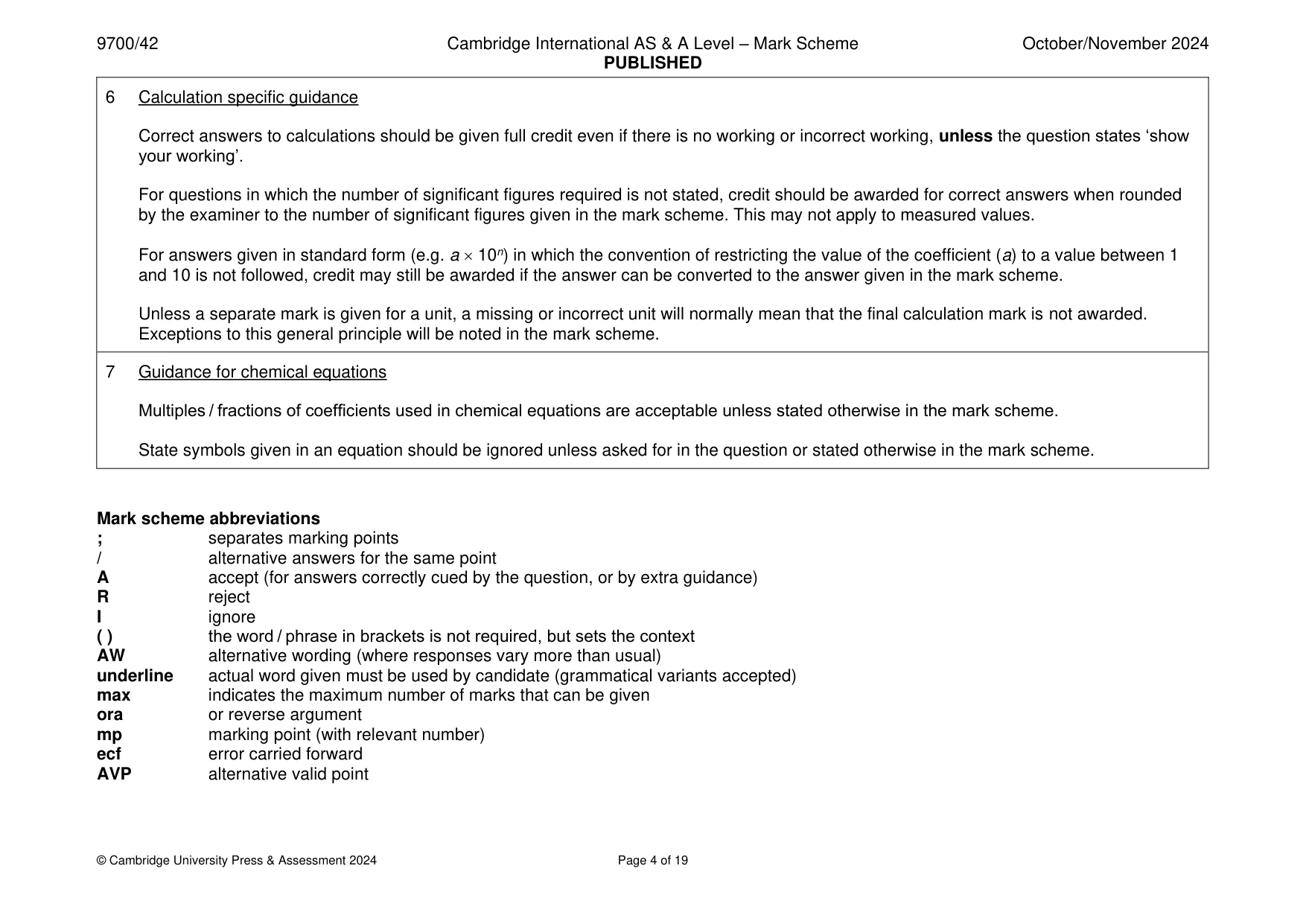 Mark scheme, page 4 of 19