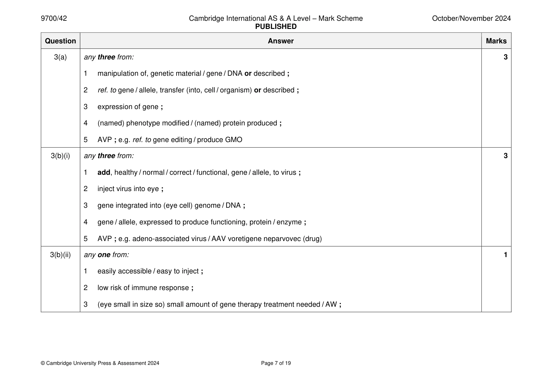 Mark scheme, page 7 of 19