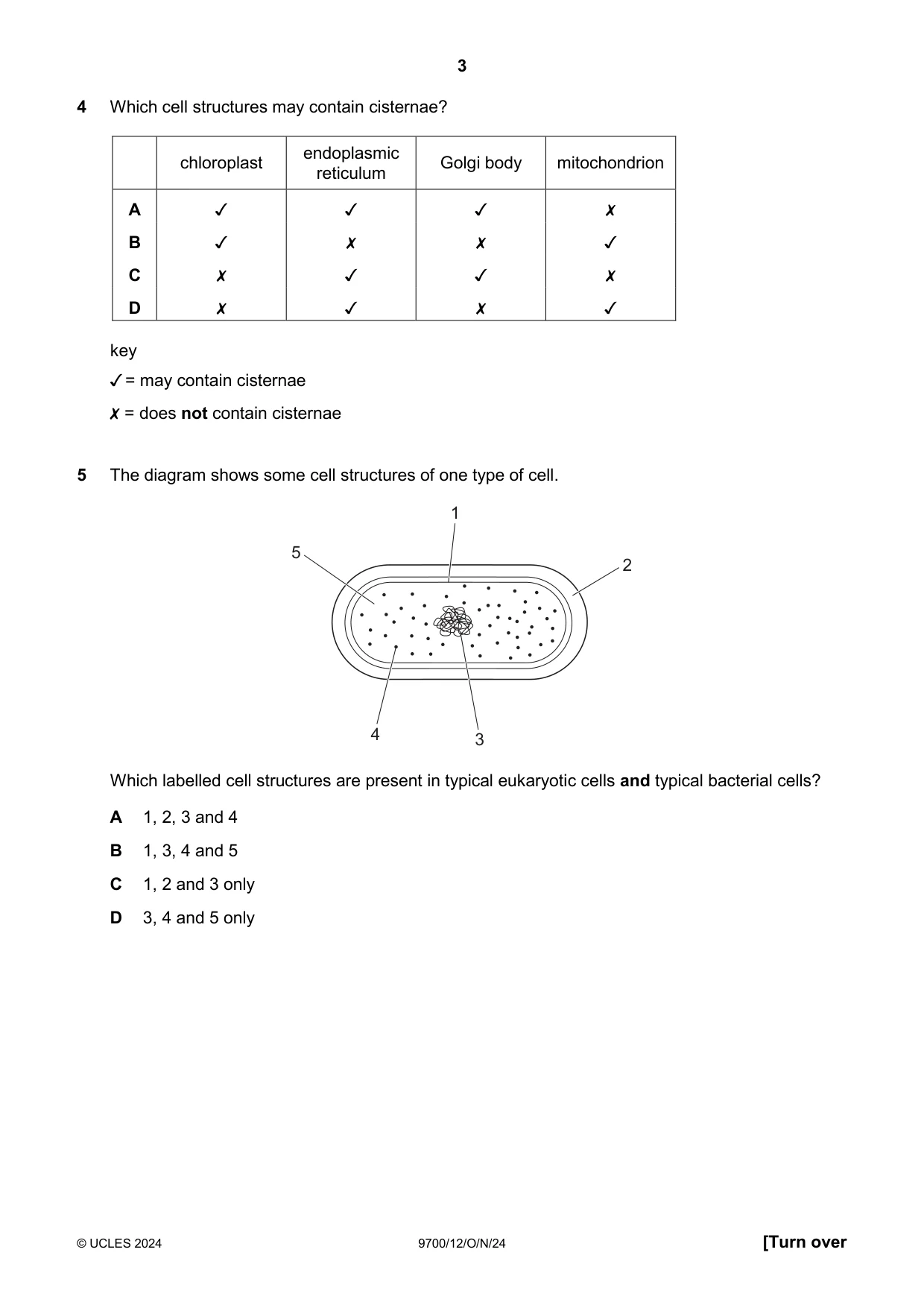 Cambridge A Level Biology 9700 2024 Oct/Nov Paper 1 · Variant 2 question paper, page 3 of 20
