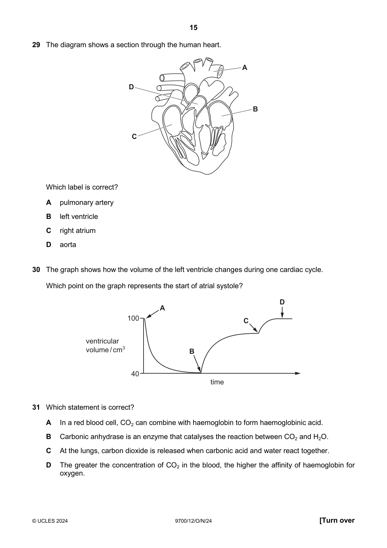 Cambridge A Level Biology 9700 2024 Oct/Nov Paper 1 · Variant 2 question paper, page 15 of 20