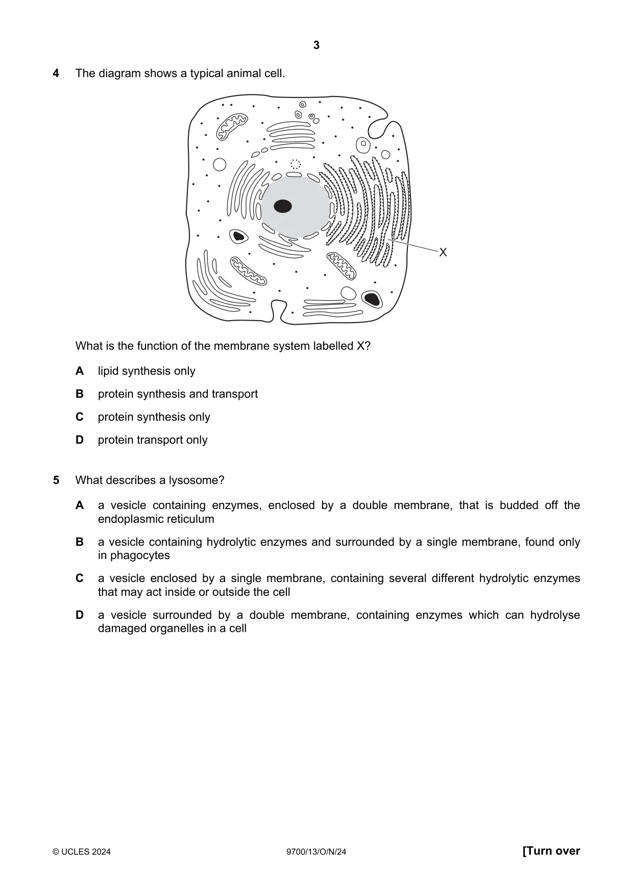 Cambridge A Level Biology 9700 2024 Oct/Nov Paper 1 · Variant 3 question paper, page 3 of 20
