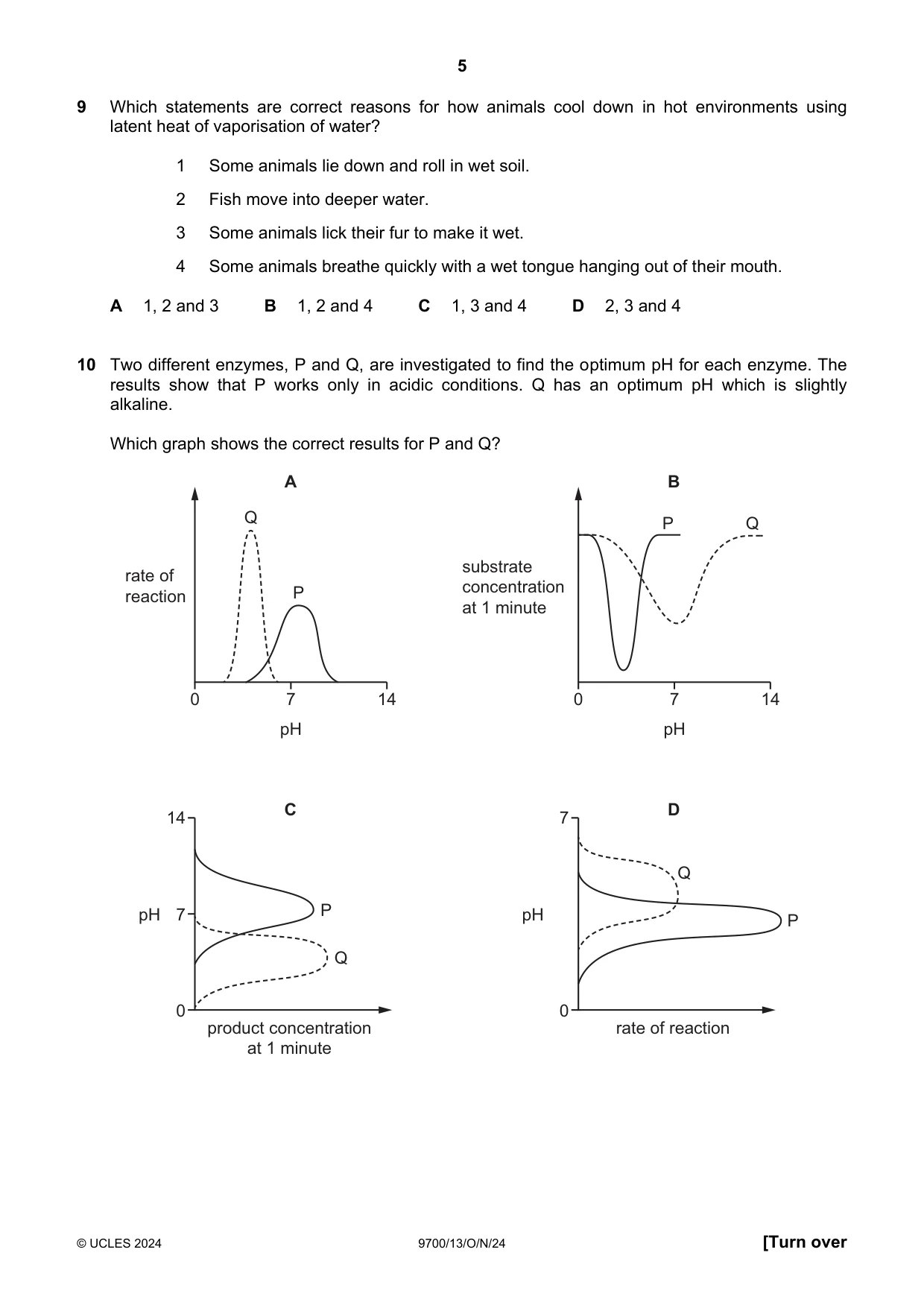 Cambridge A Level Biology 9700 2024 Oct/Nov Paper 1 · Variant 3 question paper, page 5 of 20