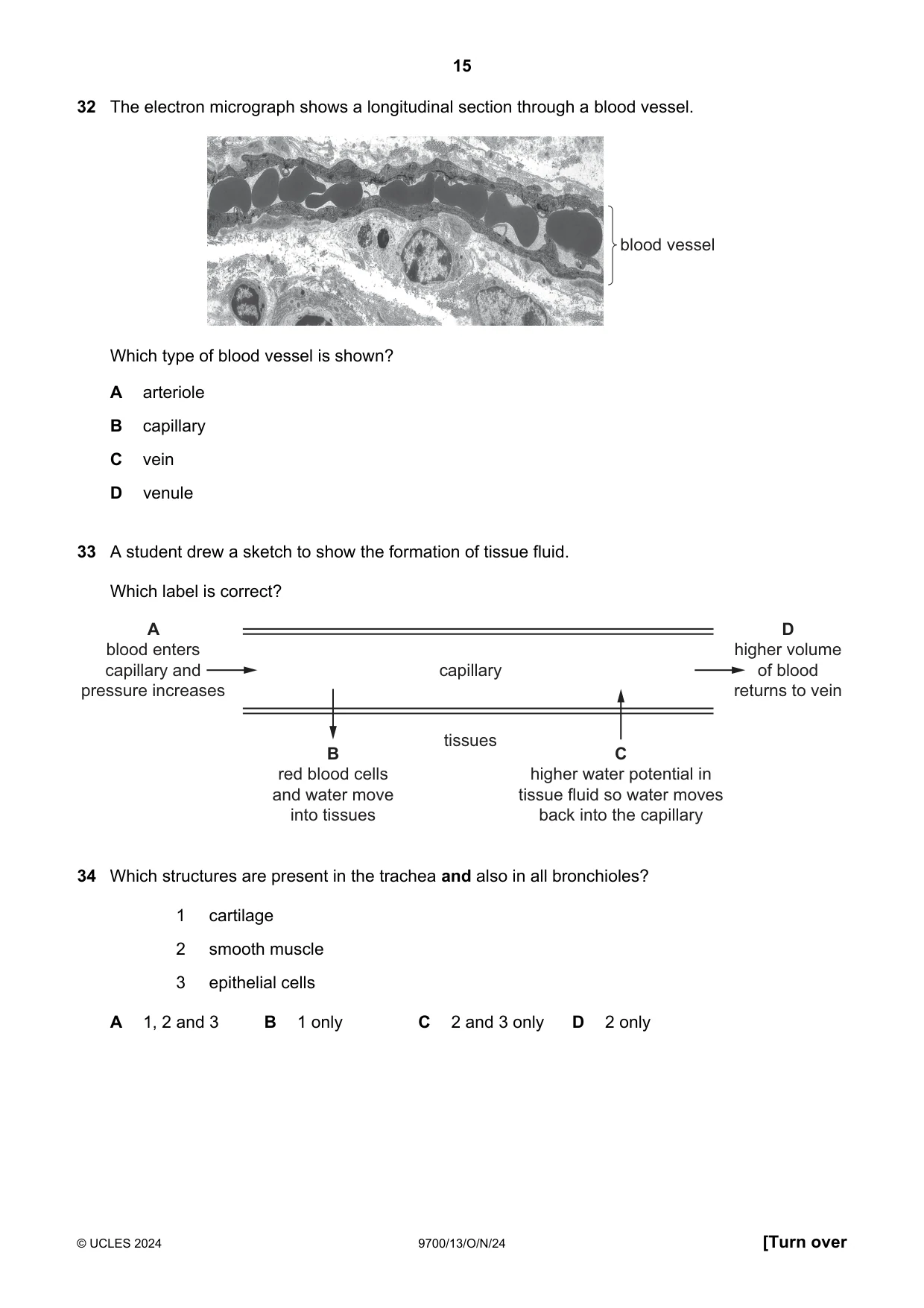 Cambridge A Level Biology 9700 2024 Oct/Nov Paper 1 · Variant 3 question paper, page 15 of 20