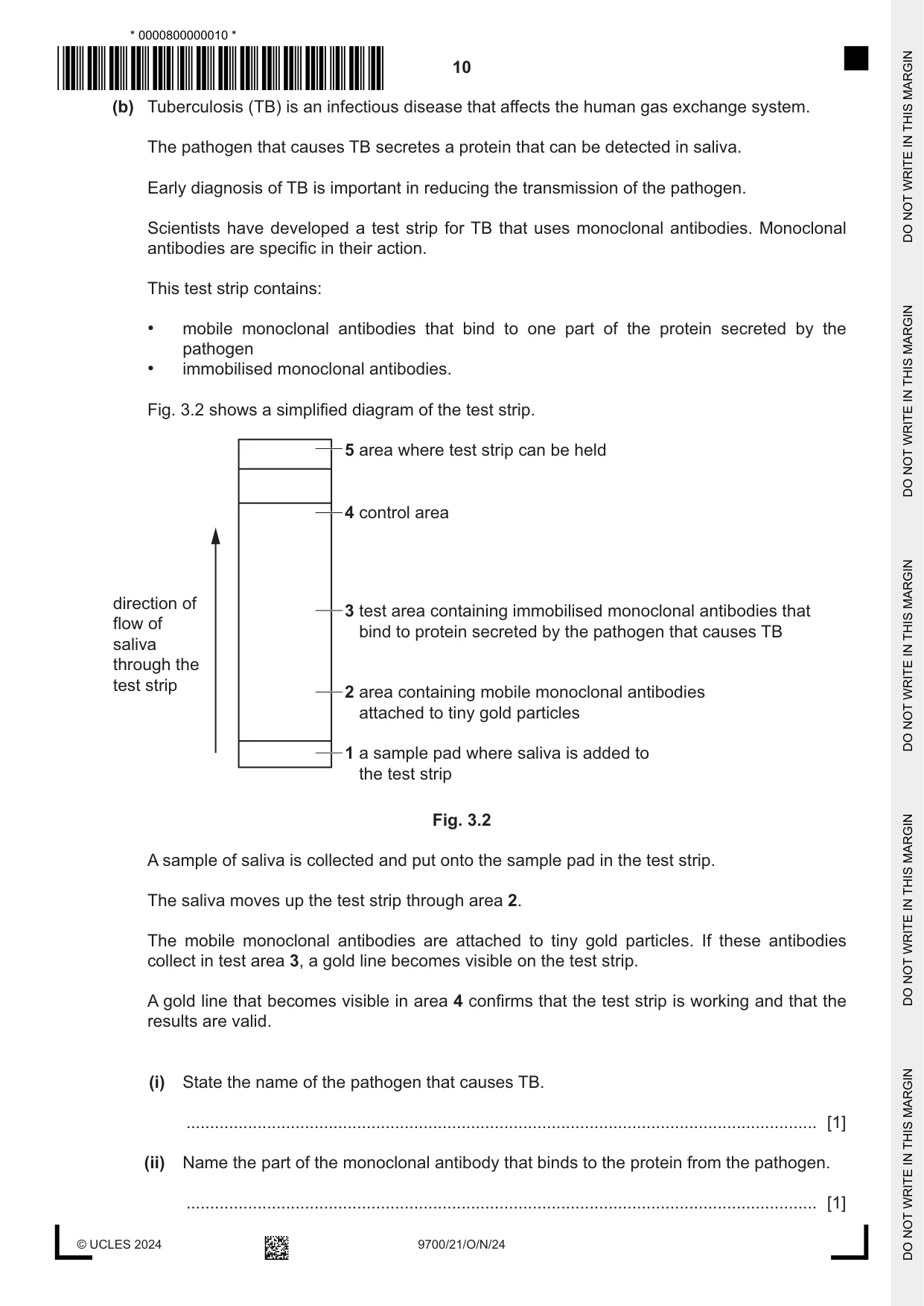 Cambridge A Level Biology 9700 2024 Oct/Nov Paper 2 · Variant 1 question paper, page 10 of 24