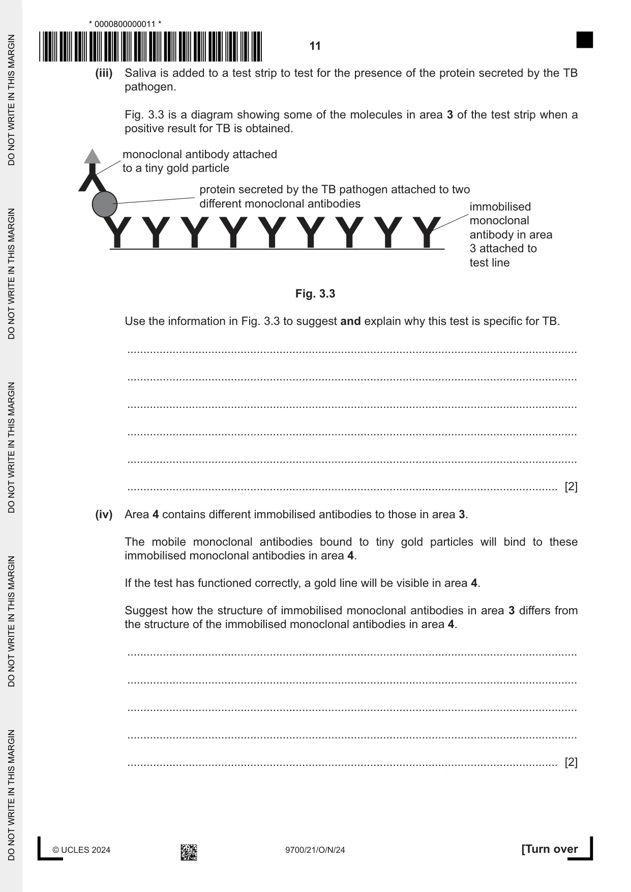 Cambridge A Level Biology 9700 2024 Oct/Nov Paper 2 · Variant 1 question paper, page 11 of 24