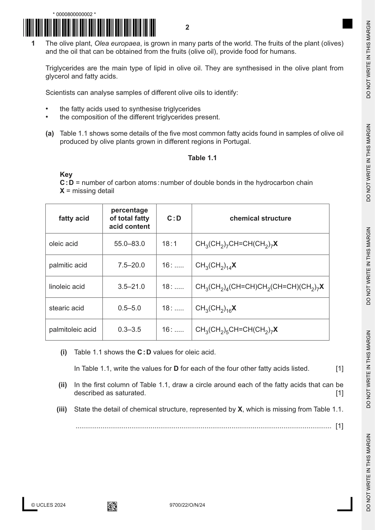 Cambridge A Level Biology 9700 2024 Oct/Nov Paper 2 · Variant 2 question paper, page 2 of 16