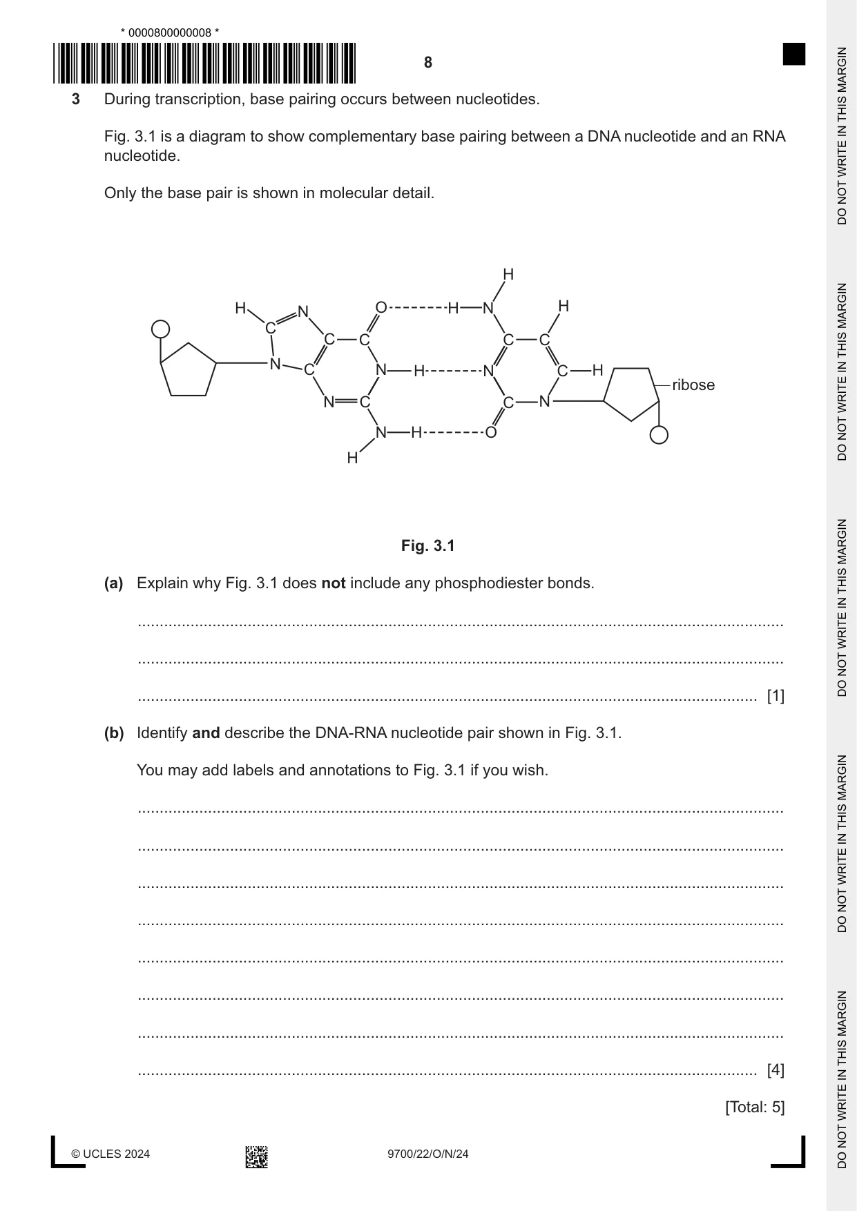 Cambridge A Level Biology 9700 2024 Oct/Nov Paper 2 · Variant 2 question paper, page 8 of 16