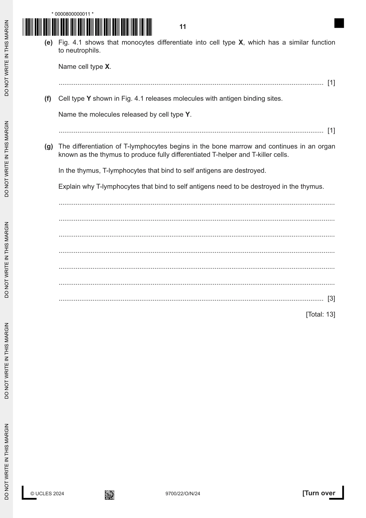 Cambridge A Level Biology 9700 2024 Oct/Nov Paper 2 · Variant 2 question paper, page 11 of 16