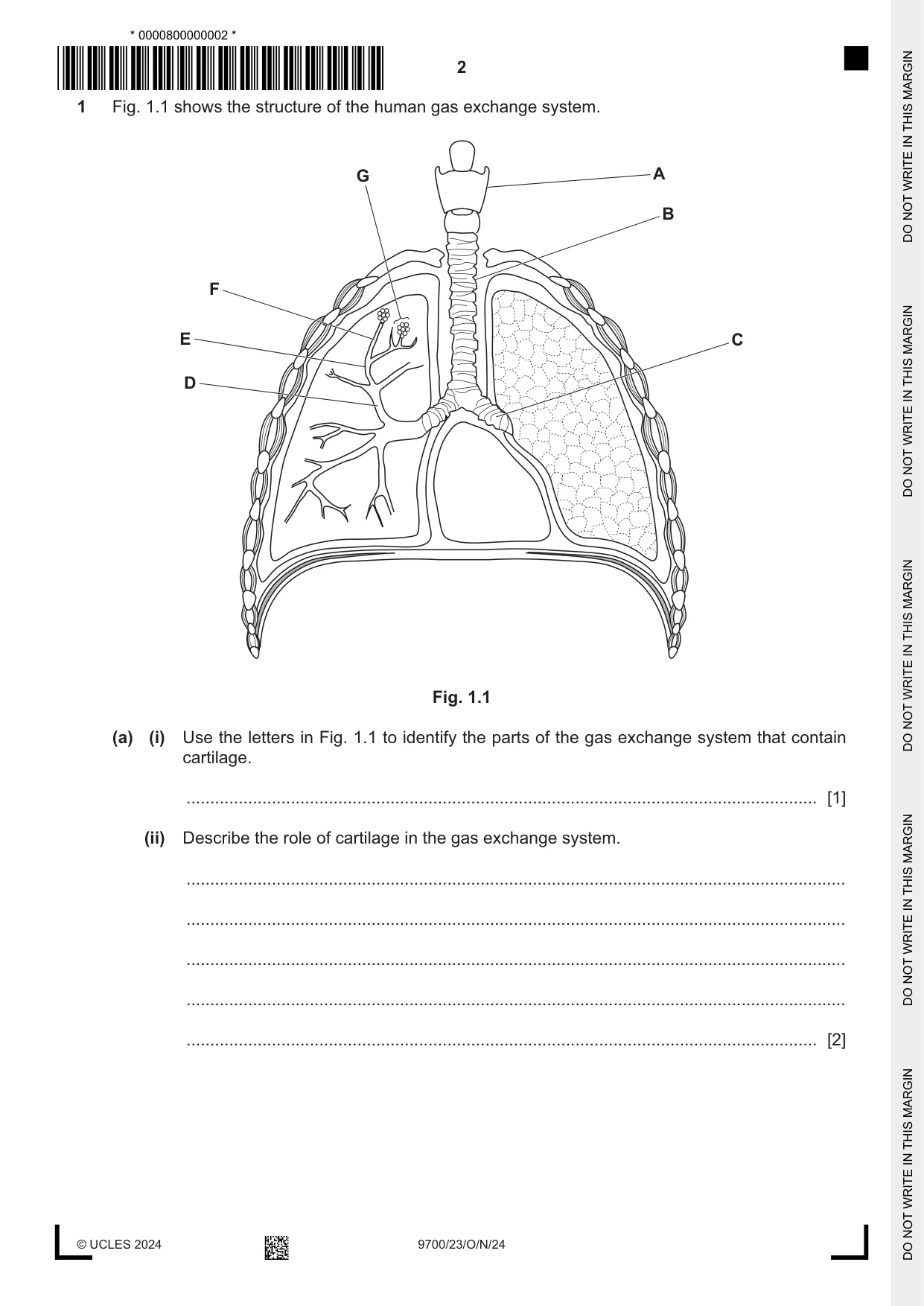 Cambridge A Level Biology 9700 2024 Oct/Nov Paper 2 · Variant 3 question paper, page 2 of 20
