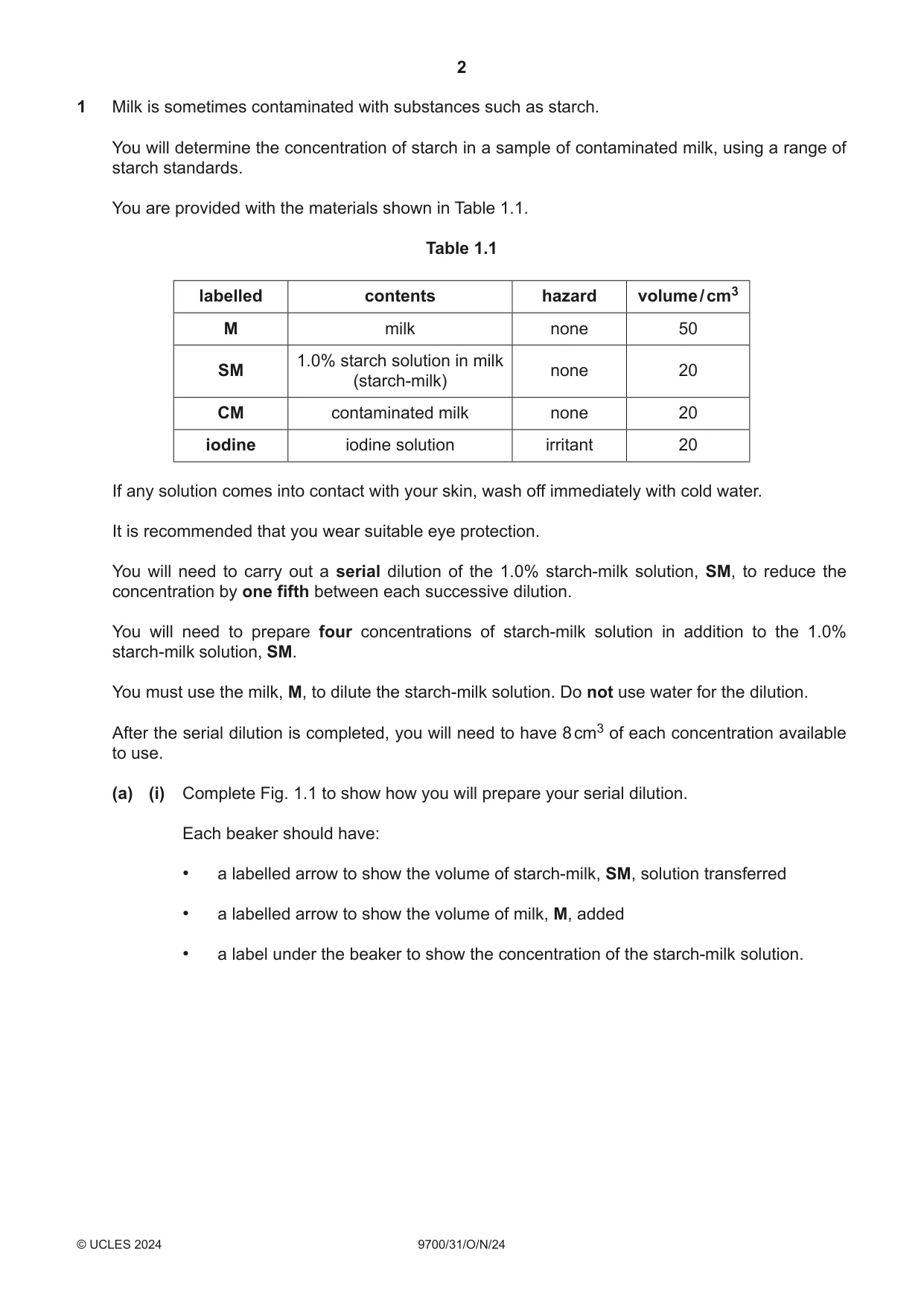 Cambridge A Level Biology 9700 2024 Oct/Nov Paper 3 · Variant 1 question paper, page 2 of 12