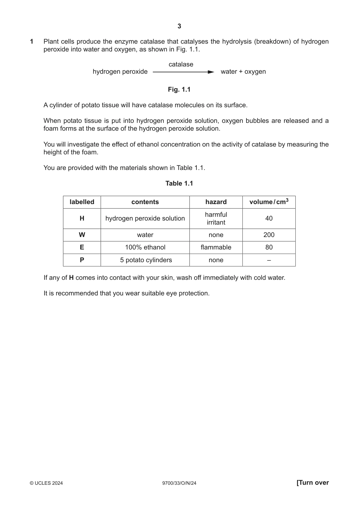 Cambridge A Level Biology 9700 2024 Oct/Nov Paper 3 · Variant 3 question paper, page 3 of 16