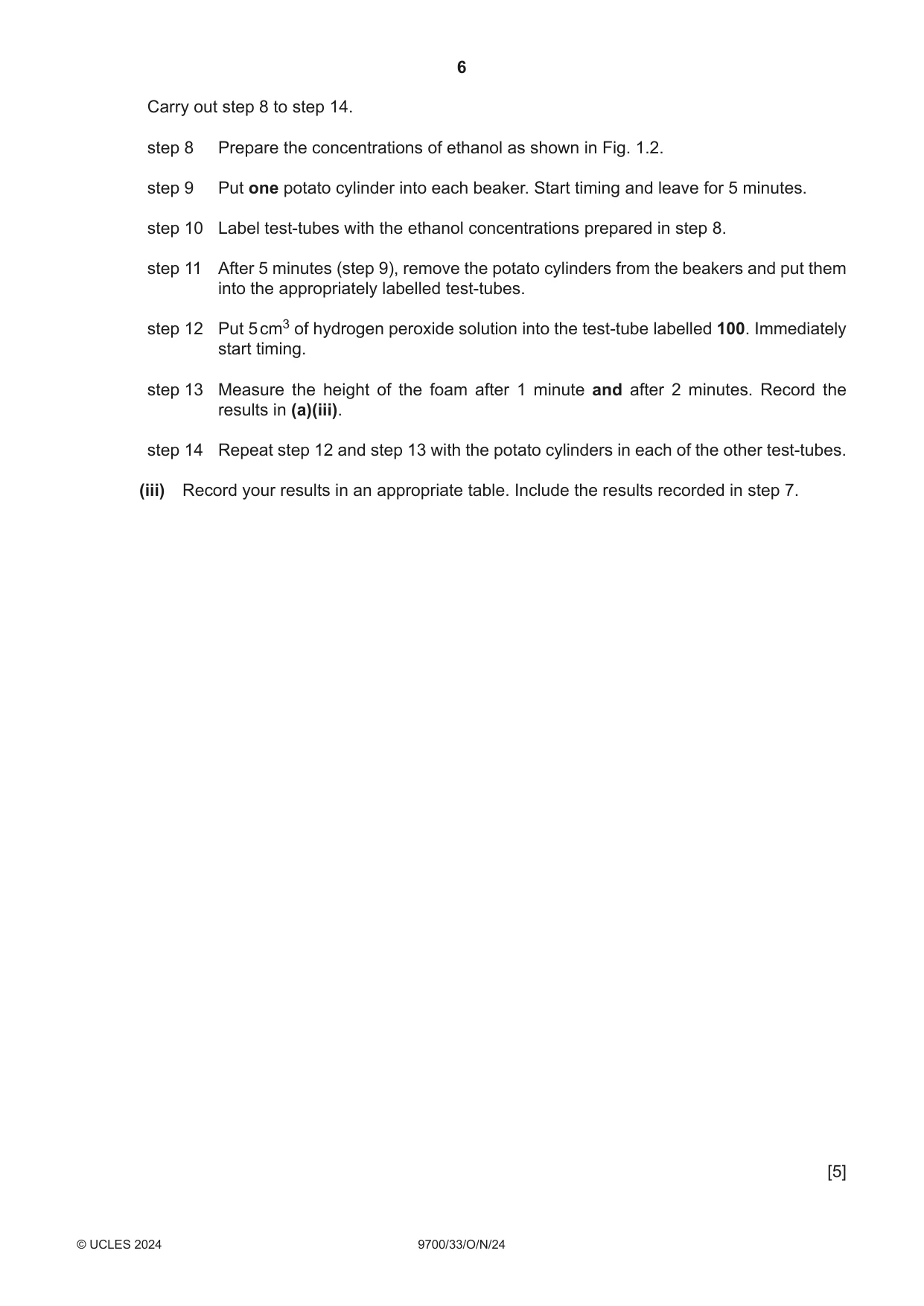 Cambridge A Level Biology 9700 2024 Oct/Nov Paper 3 · Variant 3 question paper, page 6 of 16