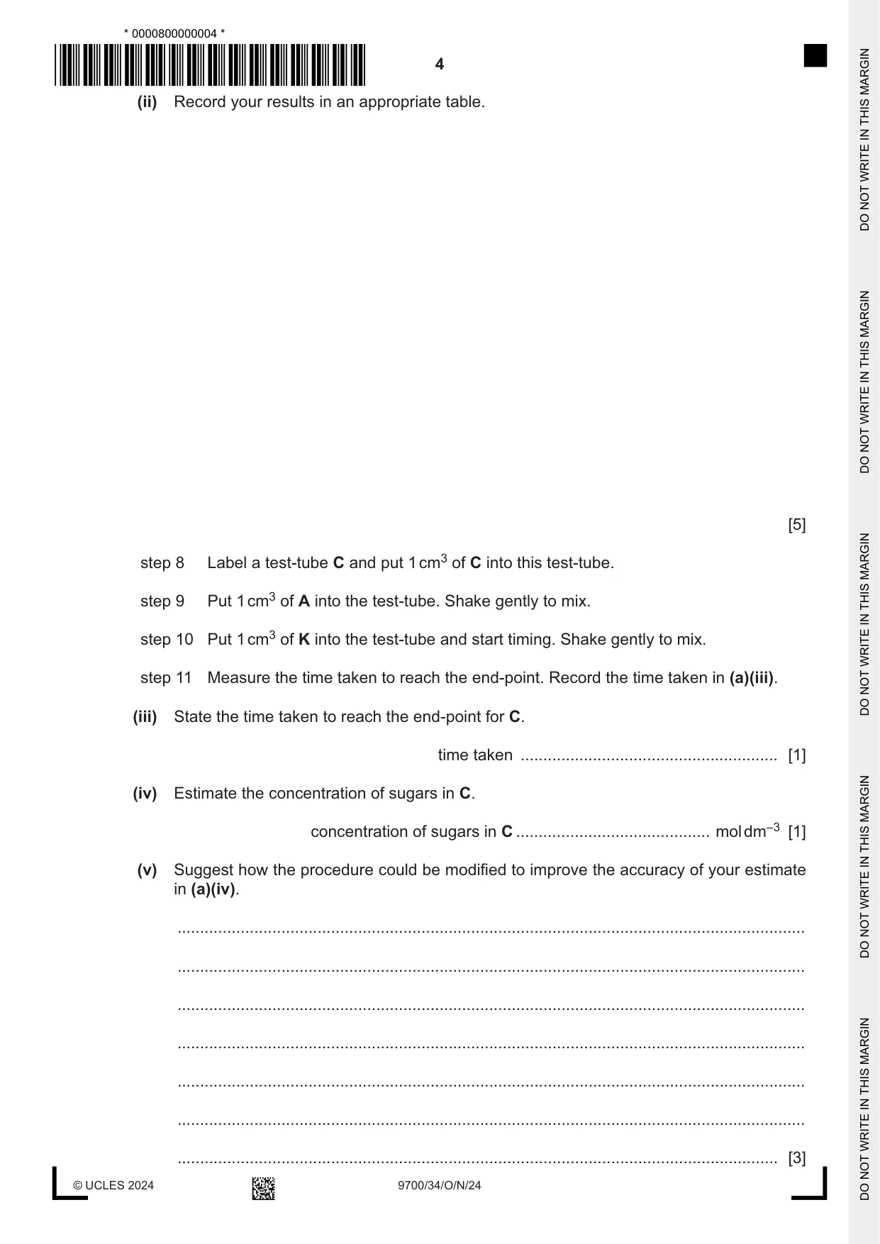 Cambridge A Level Biology 9700 2024 Oct/Nov Paper 3 · Variant 4 question paper, page 4 of 12