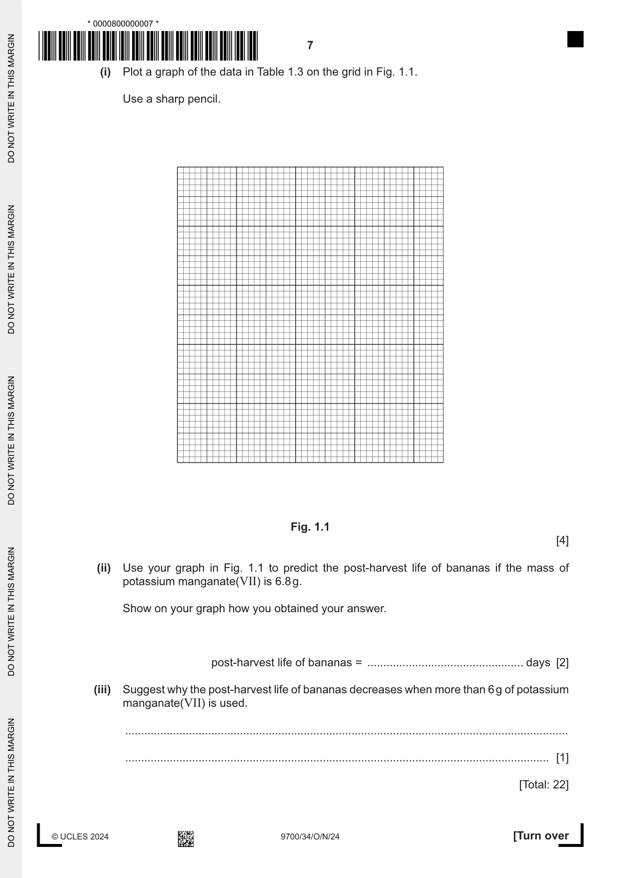 Cambridge A Level Biology 9700 2024 Oct/Nov Paper 3 · Variant 4 question paper, page 7 of 12