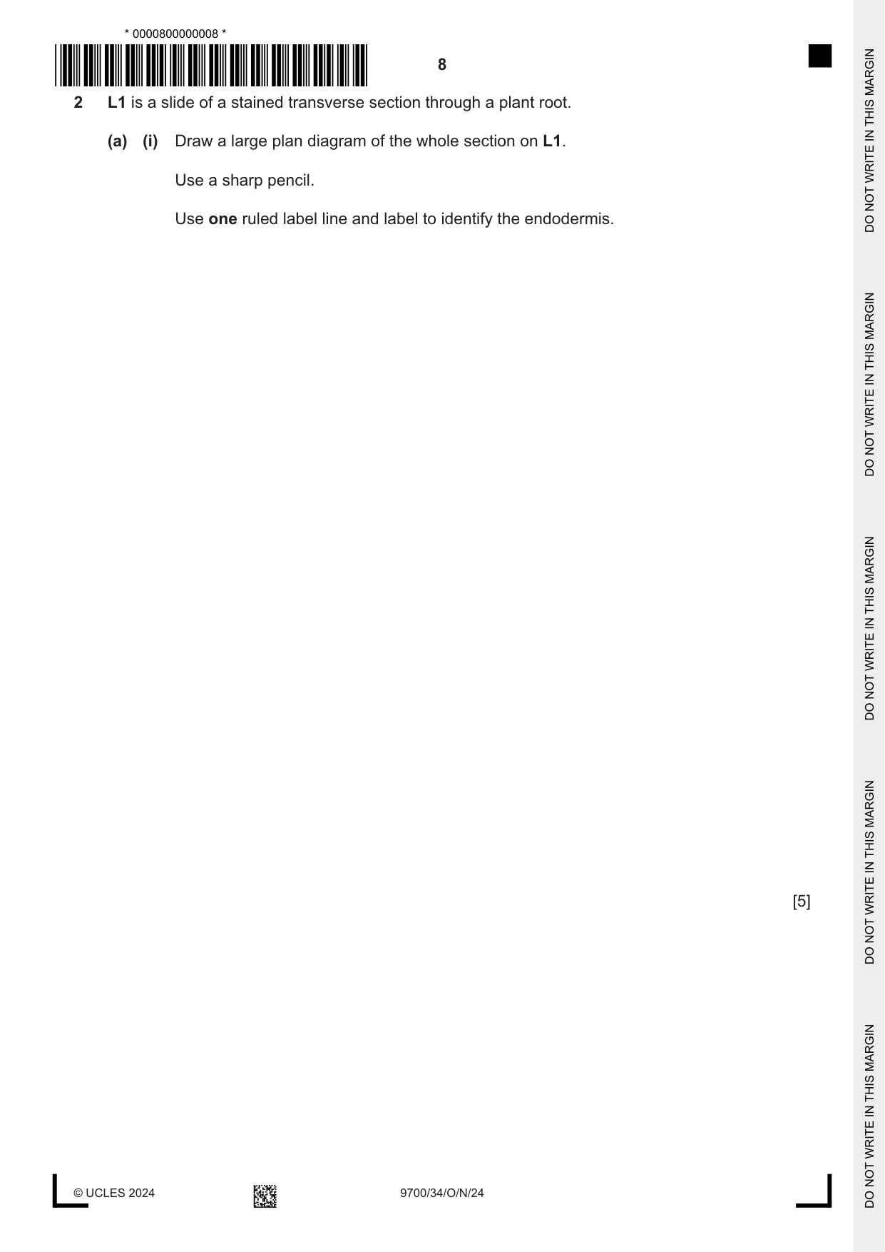 Cambridge A Level Biology 9700 2024 Oct/Nov Paper 3 · Variant 4 question paper, page 8 of 12