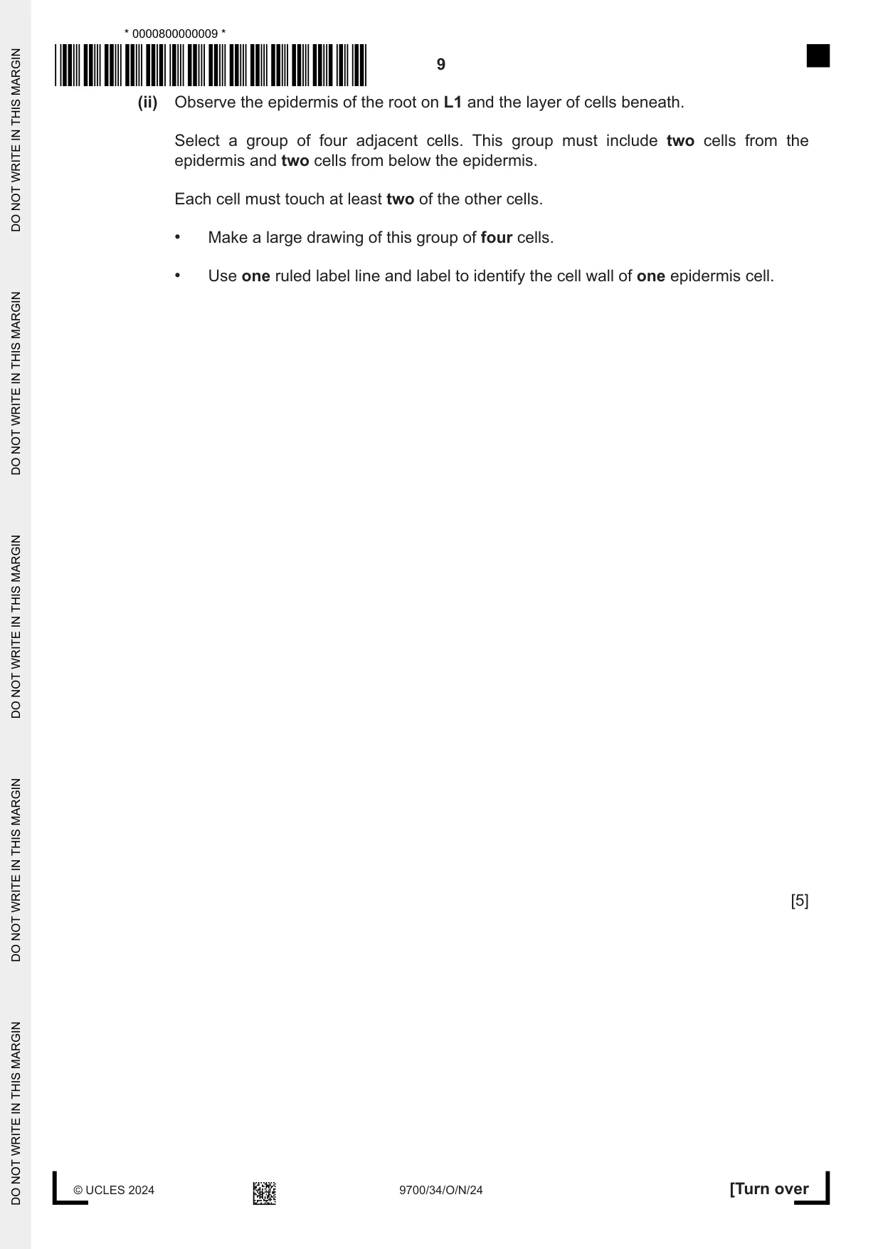 Cambridge A Level Biology 9700 2024 Oct/Nov Paper 3 · Variant 4 question paper, page 9 of 12